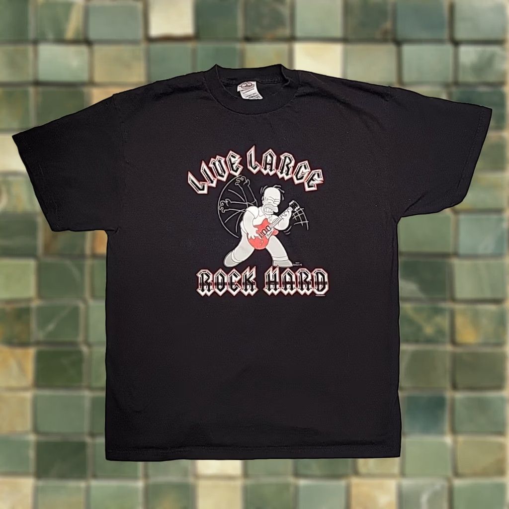 Delta VINTAGE Simpsons Matt Groening 2004 Shirt Mens L Black Rock Hard Retro Cartoon Y2K Shirt Mens L Black Rock Hard Retro Cartoon Y2K Size US L / EU 52-54 / 3 - 1 Thumbnail