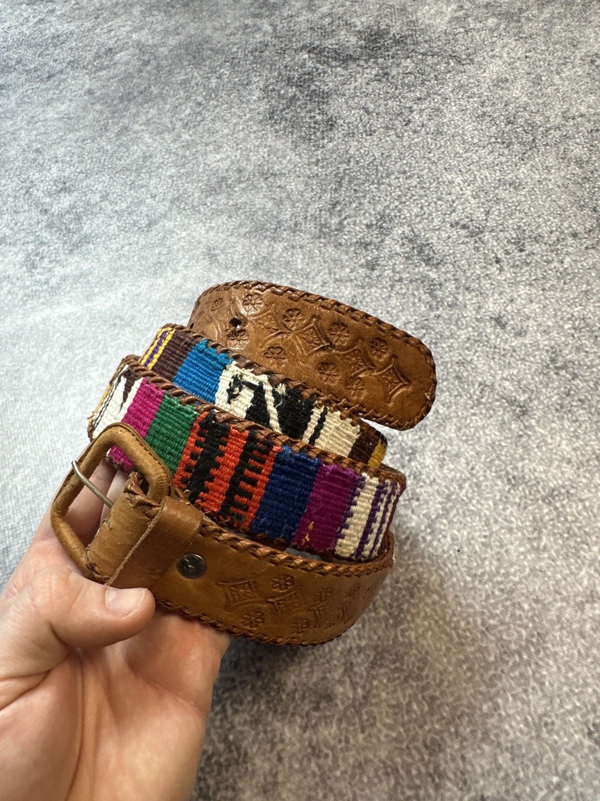Leather Vintage Indians Cowboy Leather Belts Streetwear Avant Garde Size ONE SIZE - 1 Thumbnail
