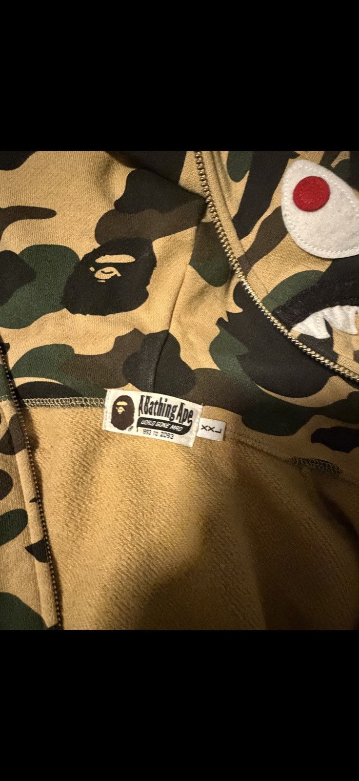 Bape Bape 1st Camo Zip up shark hoodie Size US XXL / EU 58 / 5 - 8 Thumbnail