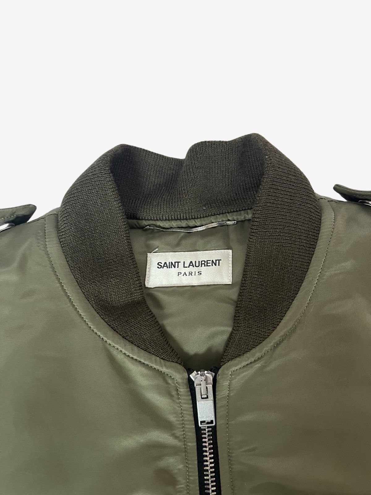 Saint Laurent Paris Saint Laurent FW15 Olive Bomber Jacket Sz. 50 Size US M / EU 48-50 / 2 - 4 Thumbnail