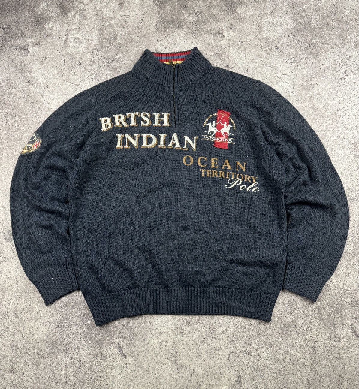 La Martina Vintage La Martina Buenos Aires Quarter 1/4Zip Sweatshirt Size US L / EU 52-54 / 3 - 4 Thumbnail