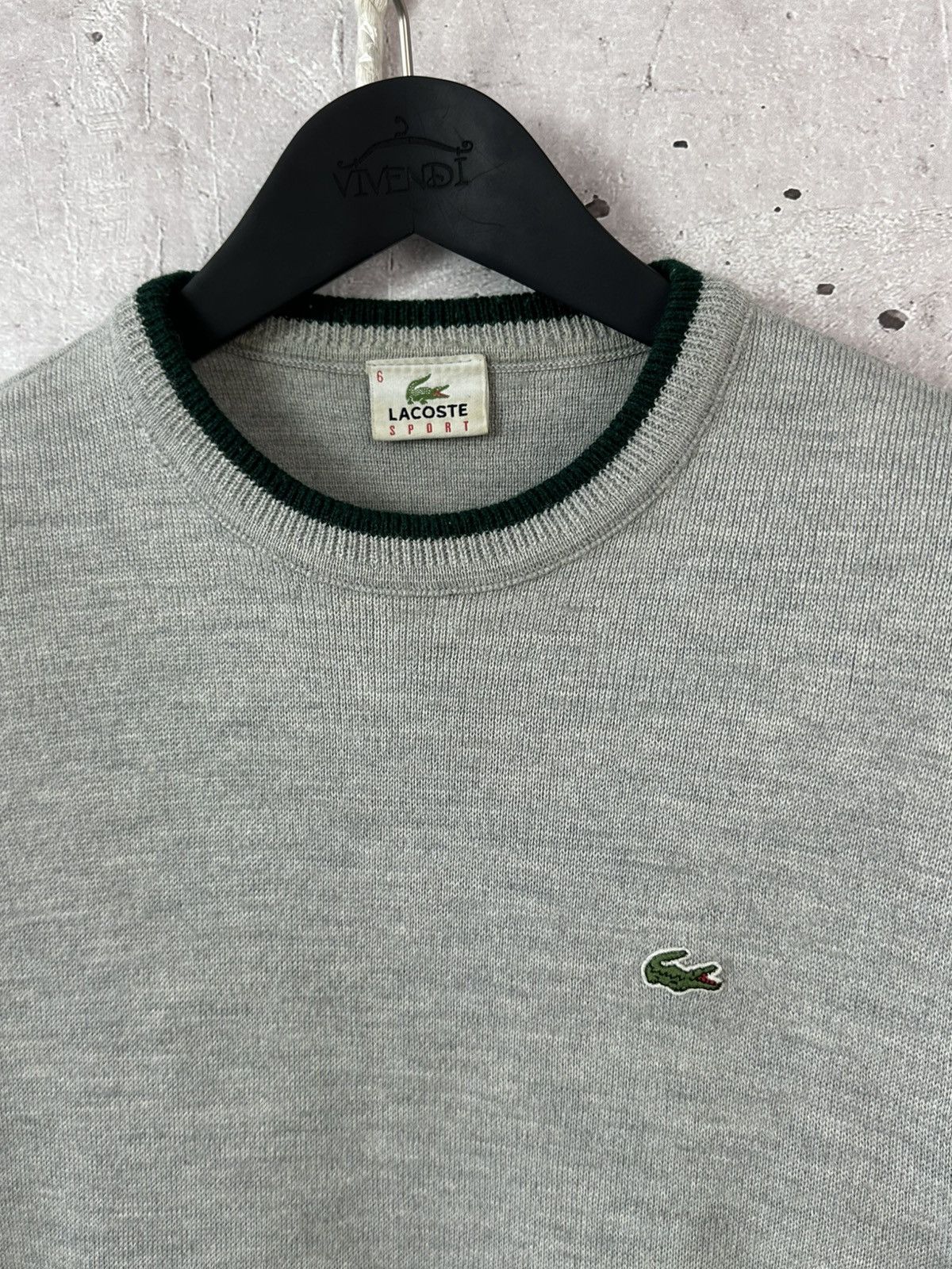Lacoste Lacoste 90s Vintage Wool Knit Grey Crew Neck Sweater Size US M / EU 48-50 / 2 - 4 Thumbnail