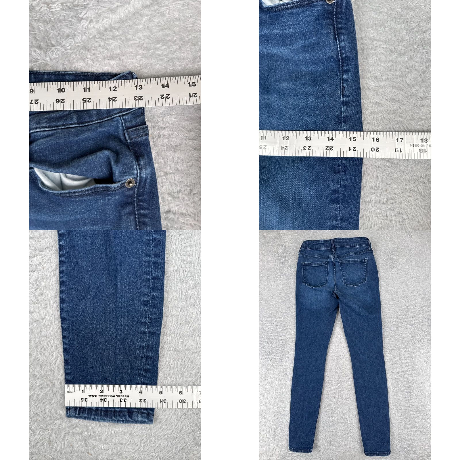 Old Navy Old Navy Jeans Womens 14 Blue Denim Rockstar Super Skinny Extra High Rise 31x28 90s Retro American Designer Womens Size 36" / US 14 / IT 50 - 9 Thumbnail
