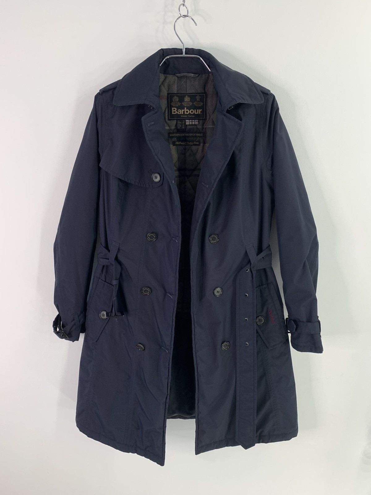 Barbour × Designer Barbour Millfire Quilted Womens Trench Coat S Size Size S / US 4 / IT 40 - 9 Thumbnail