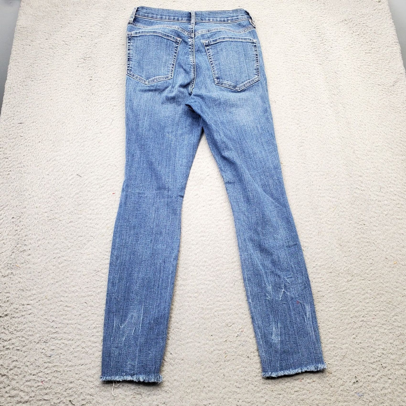Garage Garage Jeans Womens 5/27 Blue Denim Stretch Ultra High Rise Cut Off Distressed Jeans Size 27" / US 4 / IT 40 - 2 Thumbnail