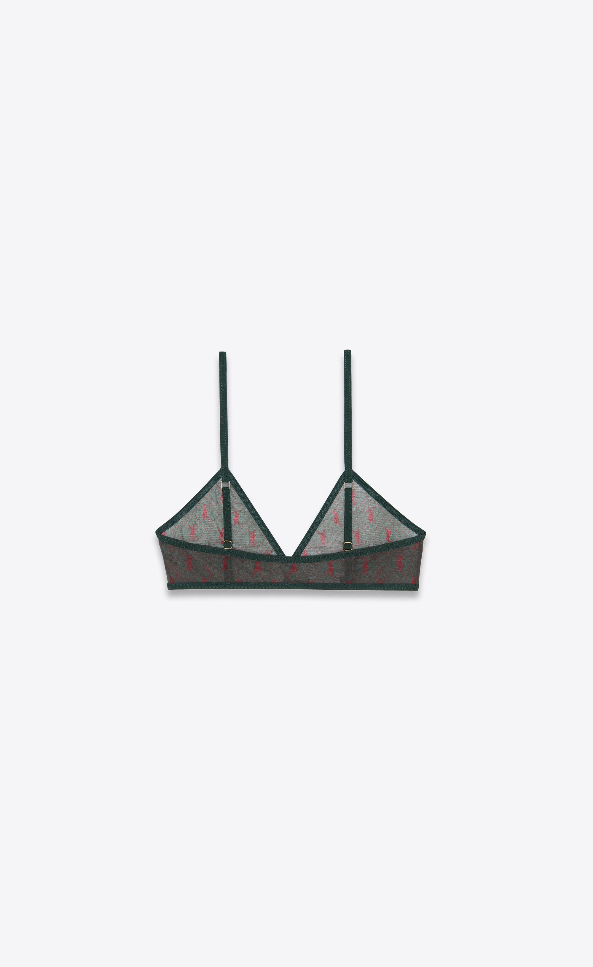 Saint Laurent Paris o1bcso1str0426 Size:M/Monogram Bra in Dark Green Size ONE SIZE - 2 Thumbnail