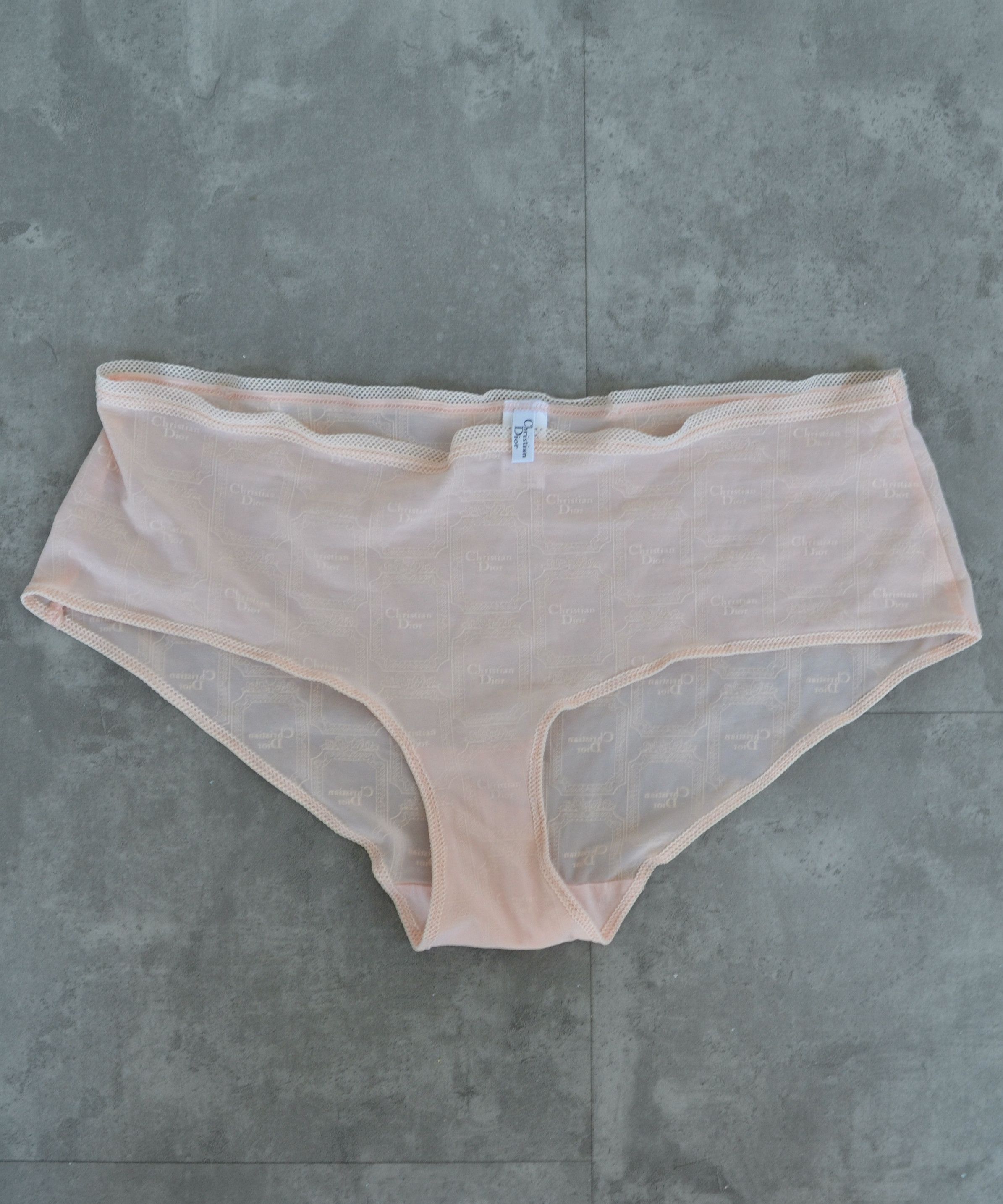 🔴 DIOR Underwear CD Monogram Logo Vintage Bikini Peach
