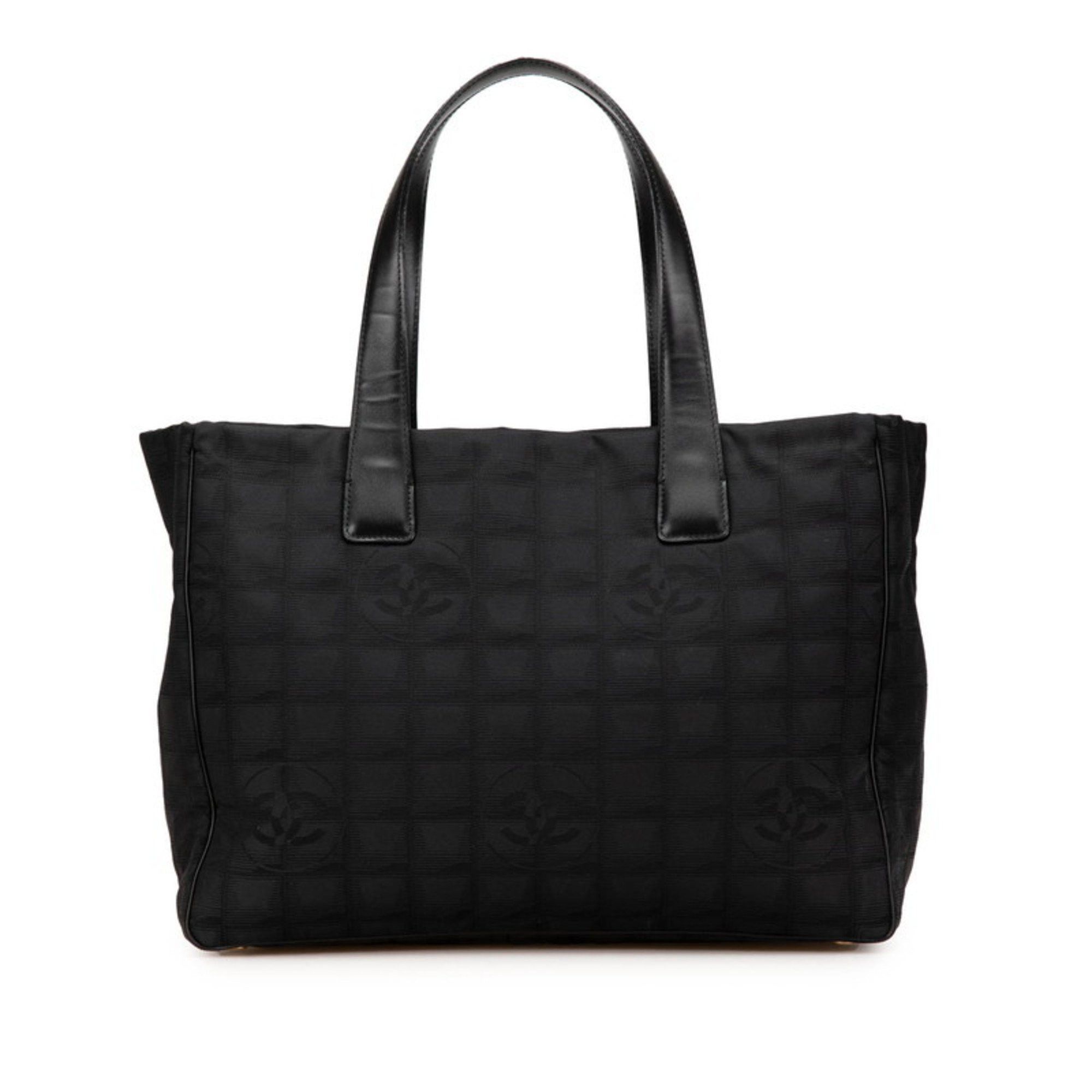 Chanel Chanel New Travel Line MM Coco Mark Tote Bag Shoulder Black Nylon Leather Women's CHANEL Size ONE SIZE - 1 Thumbnail