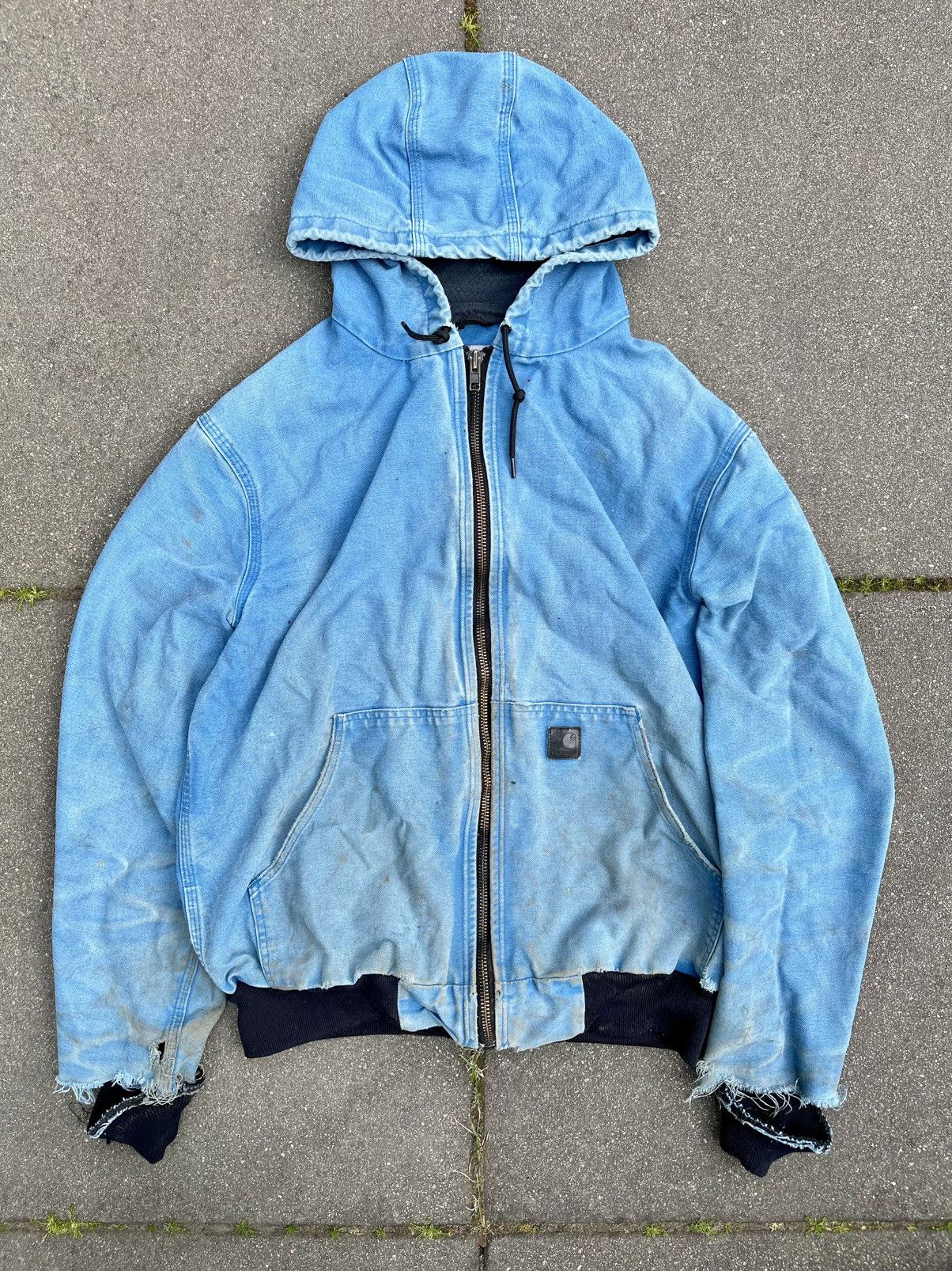 Carhartt × Vintage Rare Thrashed distressed sun faded blue carhartt bomber Size US L / EU 52-54 / 3 - 1 Thumbnail