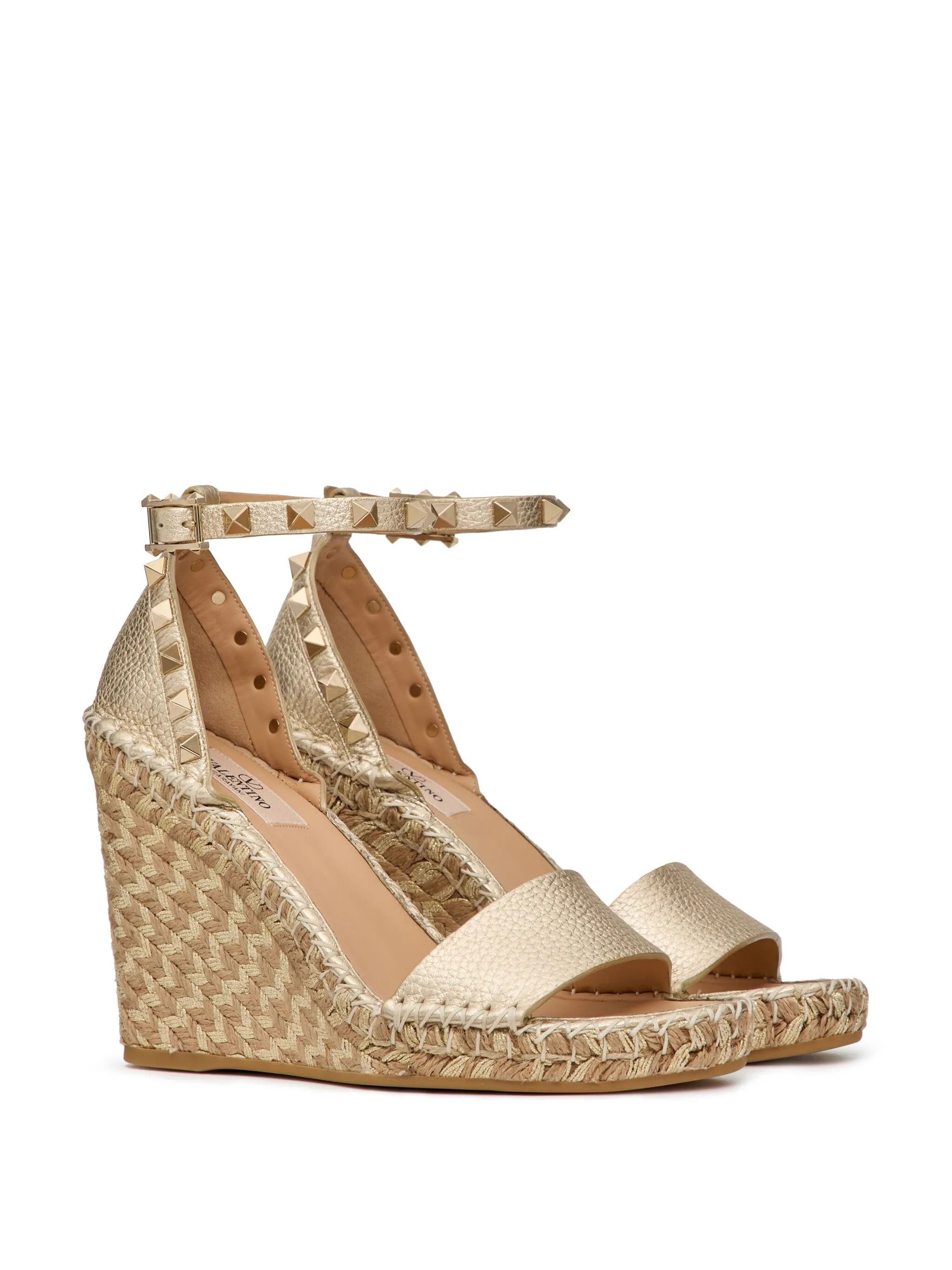 Valentino os11x0126 Rocksted Espadrilles Wedge Sandals in Gold Size US 8 / IT 38 - 2 Thumbnail