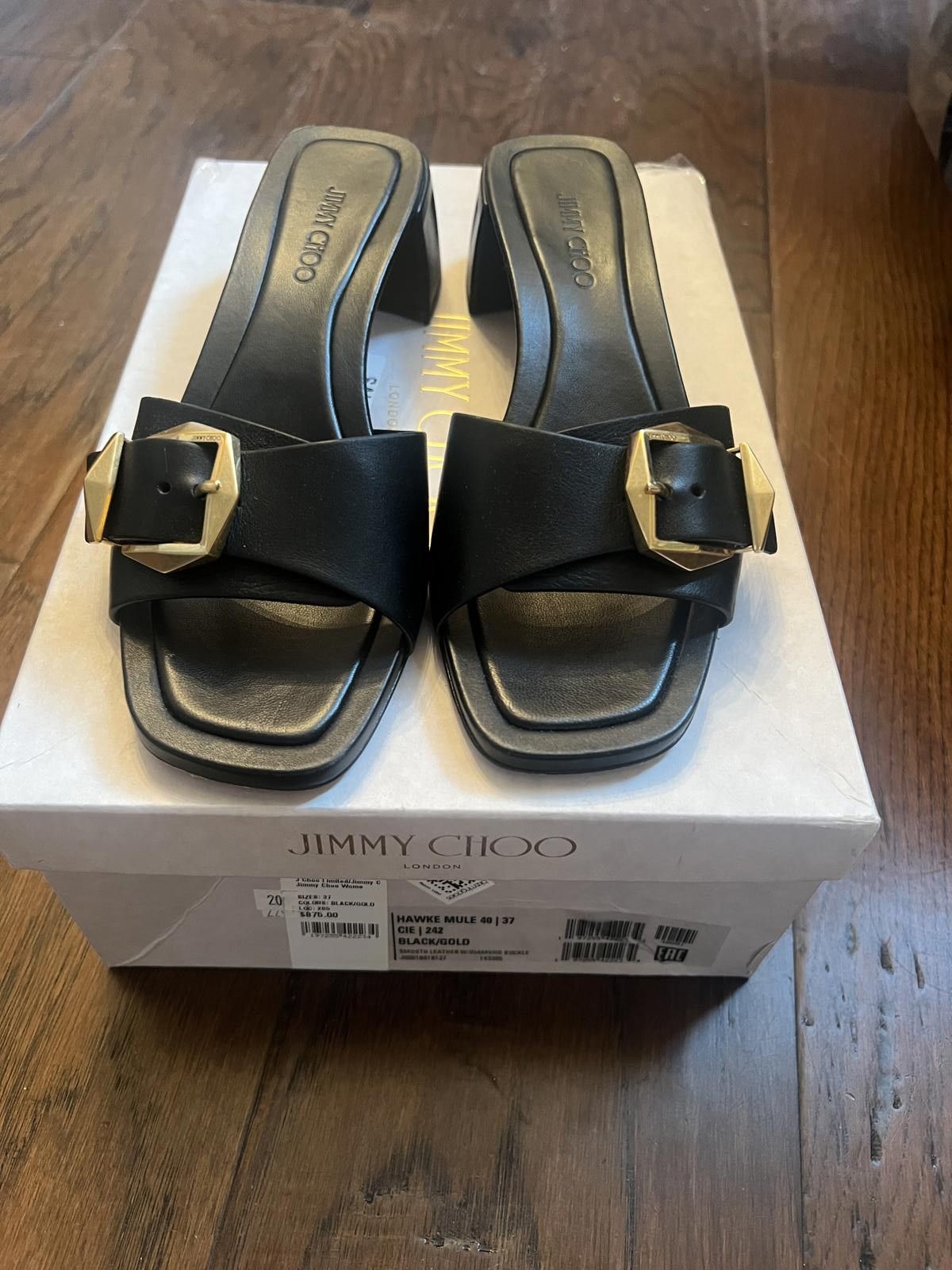 Jimmy Choo Jimmy Choo Hawke 40 Buckle Leather Mules - 37 Size US 6.5 / IT 36.5 - 4 Thumbnail