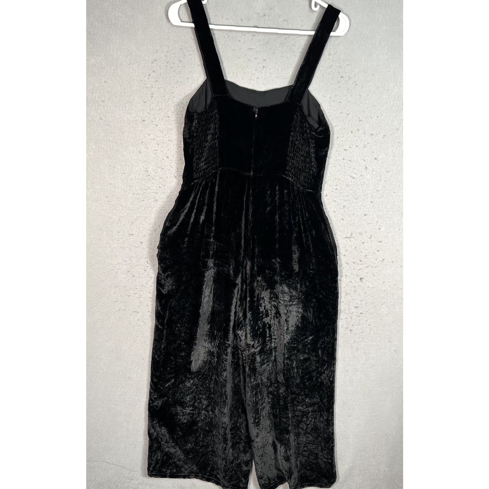 Madewell VINTAGE Madewell Womens Jumpsuit Sleeveless Wide Leg Velvet Size 6 Black Holiday Party Dress Size 28" / US 6 / IT 42 - 2 Thumbnail