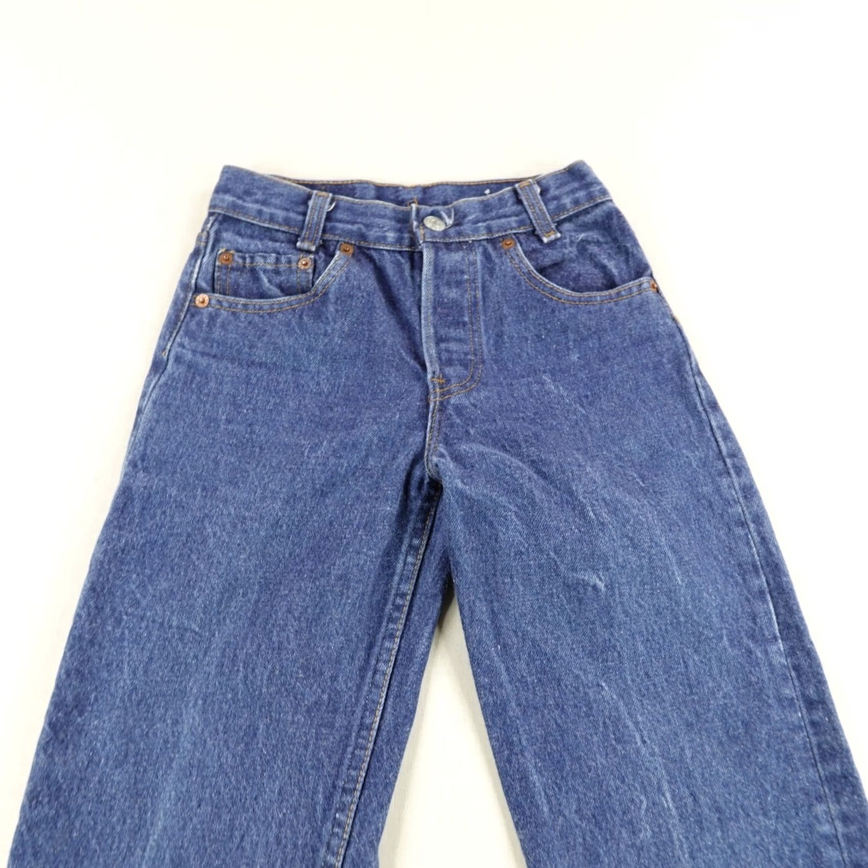 Levi's VINTAGE Levi's 301 Jeans Womens 25x30 Blue Denim Button Fly Straight Leg USA 80s Size 42" / US 20 - 2 Thumbnail
