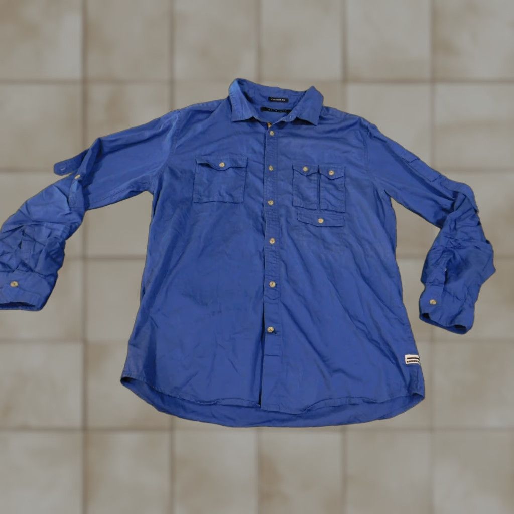 Sean John Sean John Shirt 2XL Blue Button-Up Mens Retro Vintage Casual Hip-Hop Size US XXL / EU 58 / 5 - 1 Thumbnail