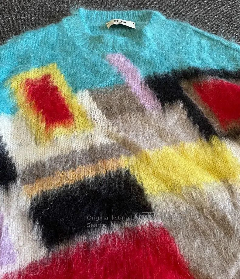 Fendi Fendi Women's Mohair Colorblock Sweater. Size US L / EU 52-54 / 3 - 2 Thumbnail