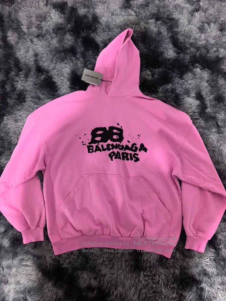 Balenciaga Balenciaga Pink Watercolor Splatter Hoodie Size US M / EU 48-50 / 2 - 1 Thumbnail