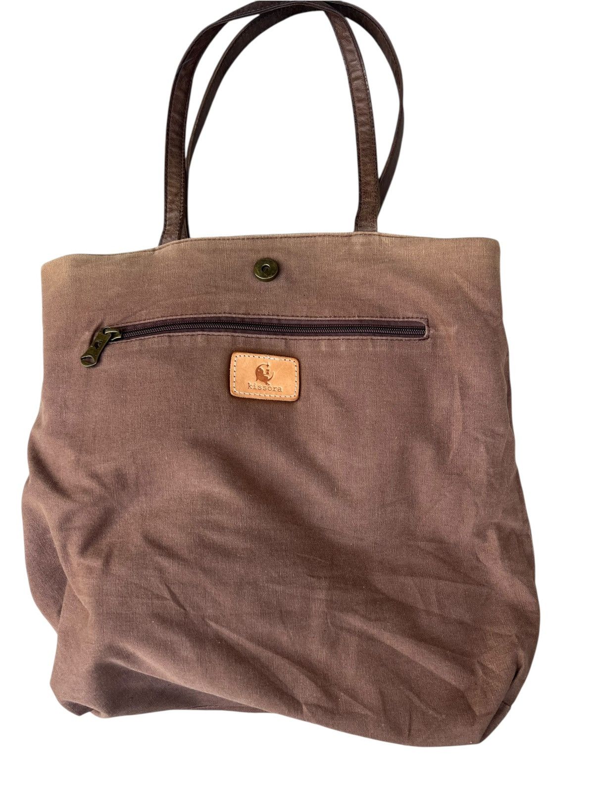 Leather Kissora Japan Faded Patina Leather Tote Bag Size ONE SIZE - 18 Thumbnail