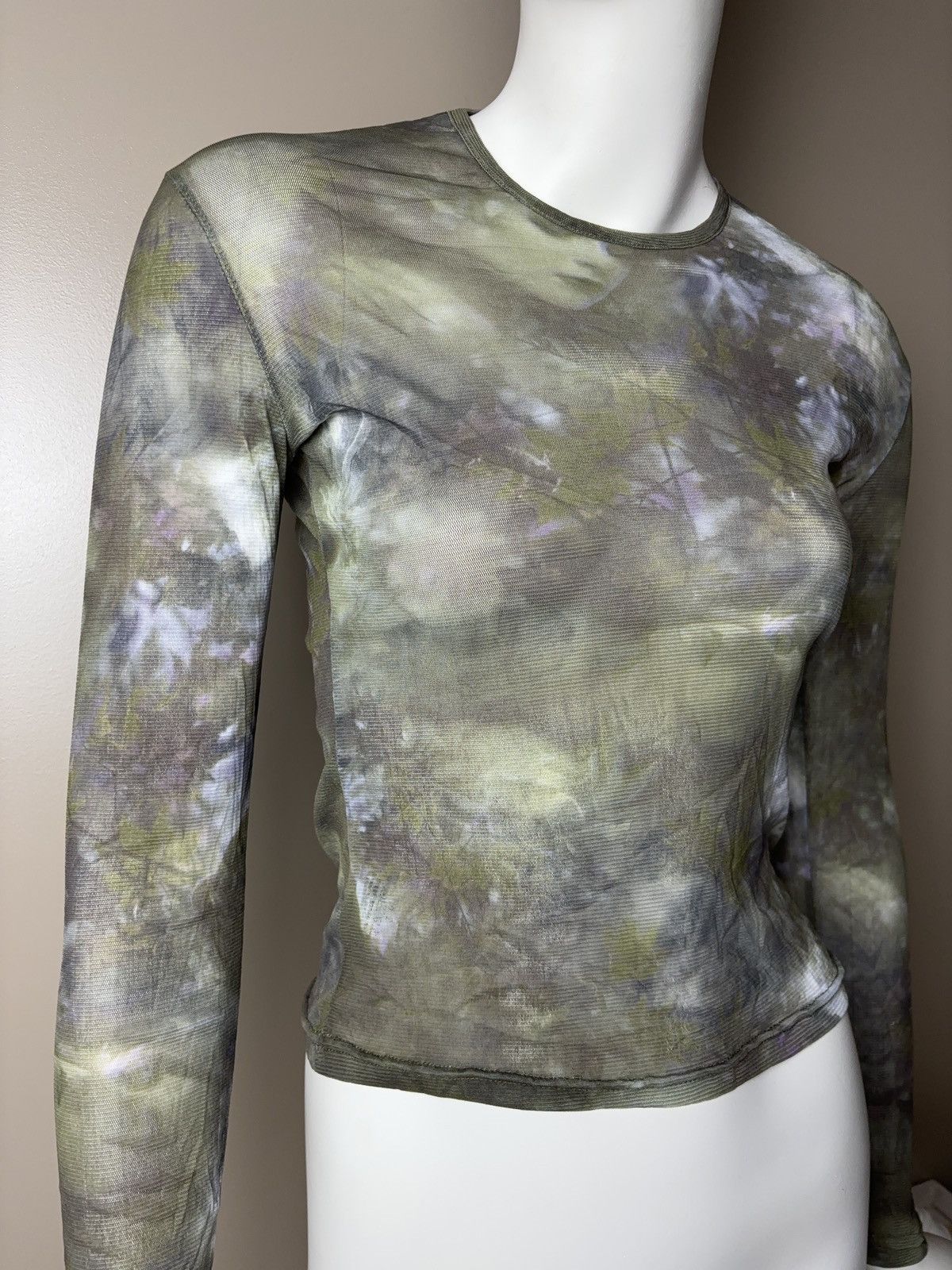 Vintage French vintage mesh printed long sleeve top jpg style Size S / US 4 / IT 40 - 6 Thumbnail