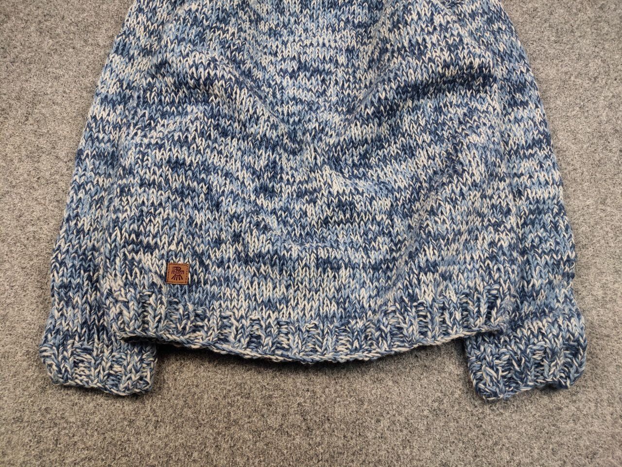 Designer Pachamama Design Handmade Knit Wool Blue Pullover Sweater Size US L / EU 52-54 / 3 - 10 Thumbnail