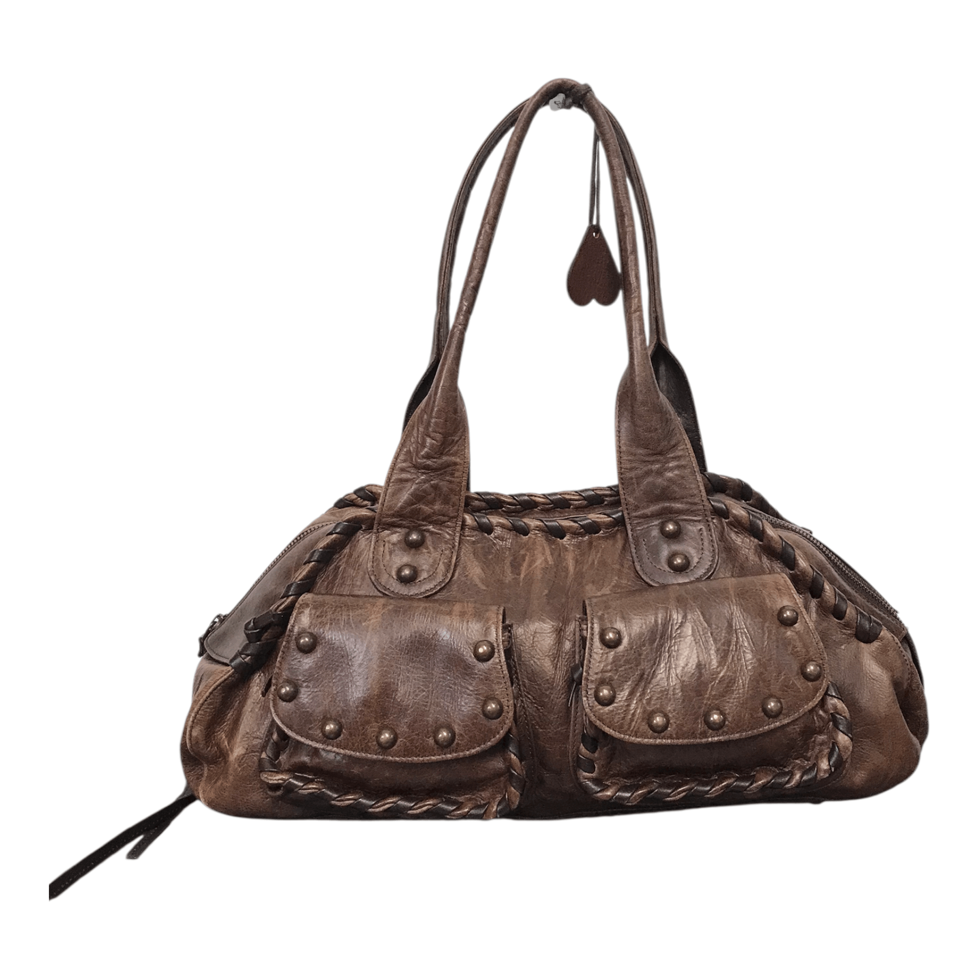 Hysteric Glamour × Japanese Brand × Leather Bouna Fortuna Studded Leather Brown Bag Size ONE SIZE - 2 Thumbnail