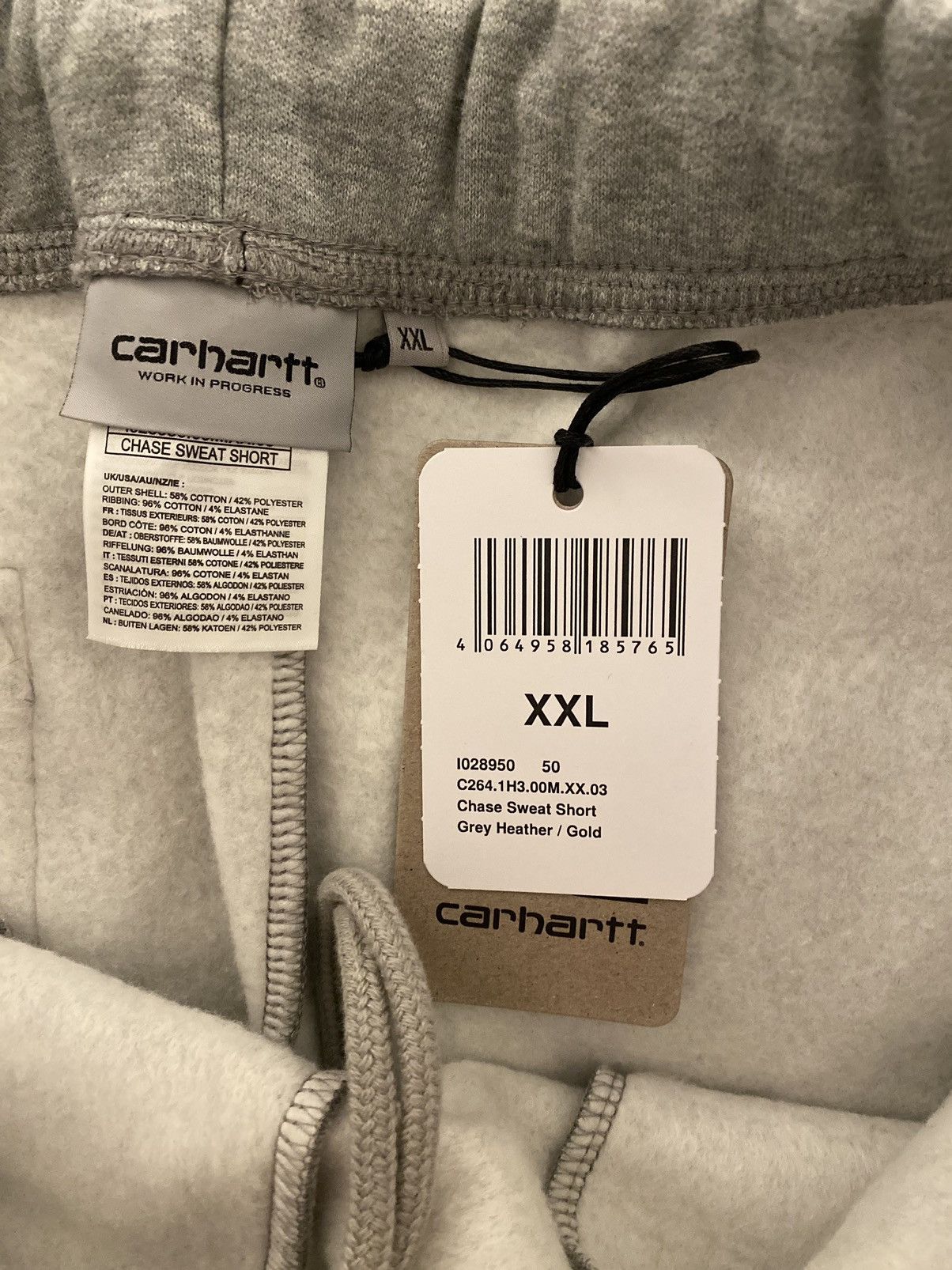 Carhartt Wip Carhartt WIP Chase Sweat Short Heather Grey NWT Size US 40 / EU 56 - 8 Thumbnail