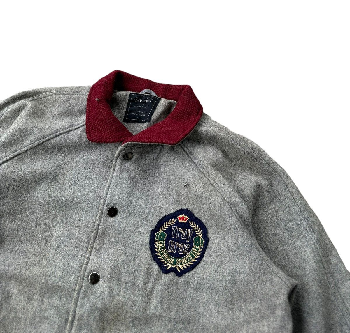 Vintage Troy bos wool varsity jacket Size US L / EU 52-54 / 3 - 2 Thumbnail