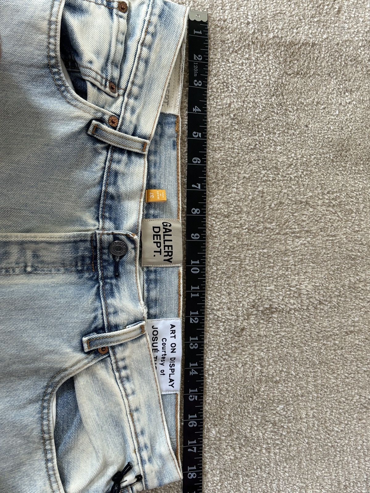 Gallery Dept. GALLERY DEPT | 37 | LEVI G PATCH LEATHER DENIM JEANS Size US 37 - 22 Thumbnail