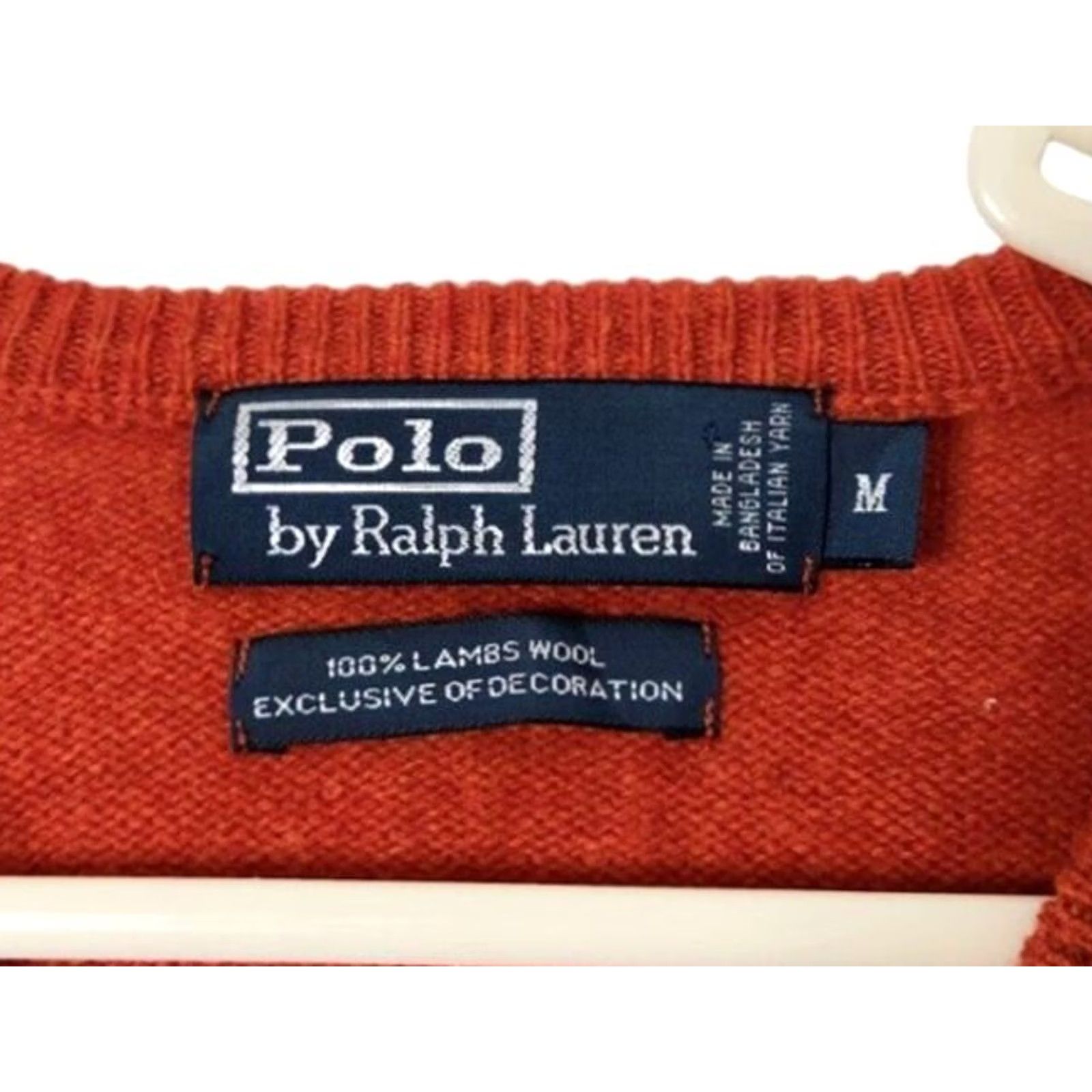 Polo Ralph Lauren Polo Ralph Lauren Mens M Orange Lambswool V-Neck Pullover Sweater Long Sleeve Size US M / EU 48-50 / 2 - 5 Thumbnail