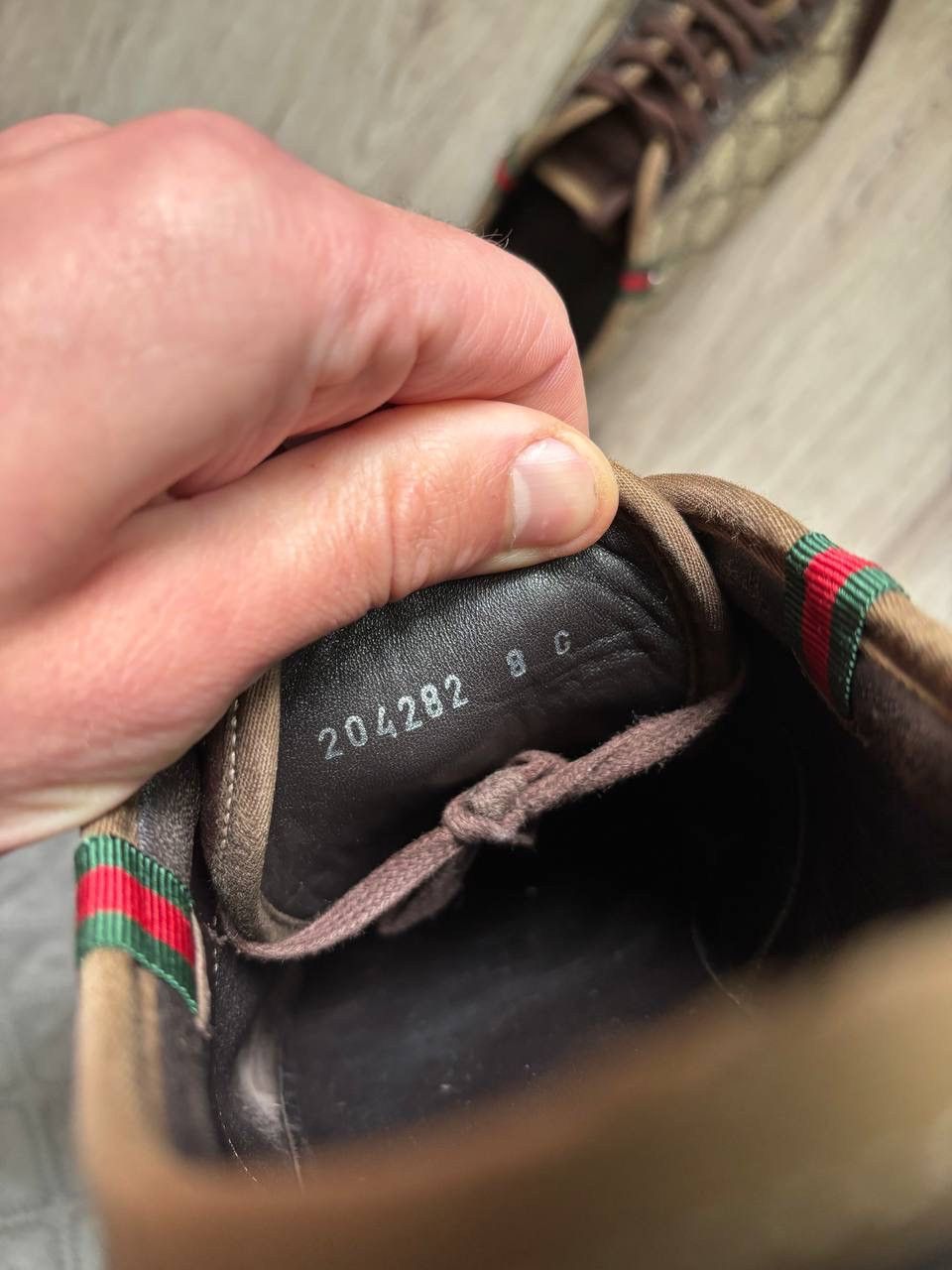 Gucci Men's GUCCI GG Supreme Canvas Leather Low Top Sneakers Size US 8 / EU 41 - 5 Thumbnail