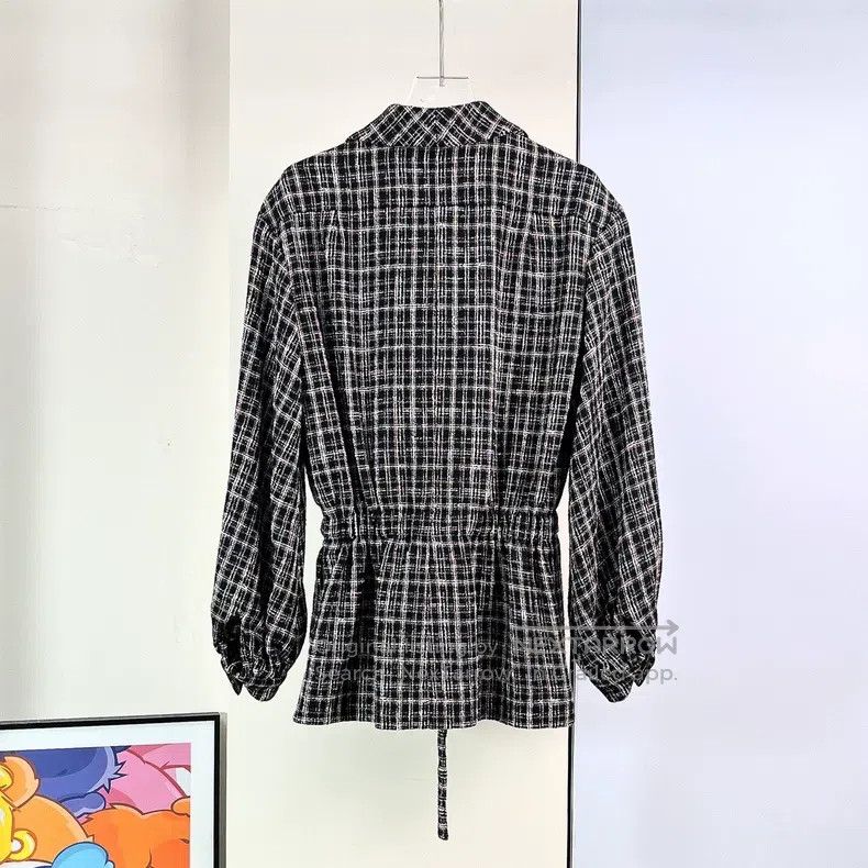 Chanel Chanel Black and pink plaid tweed braided strap coat Size XXS / US 00 / IT 34 - 2 Thumbnail