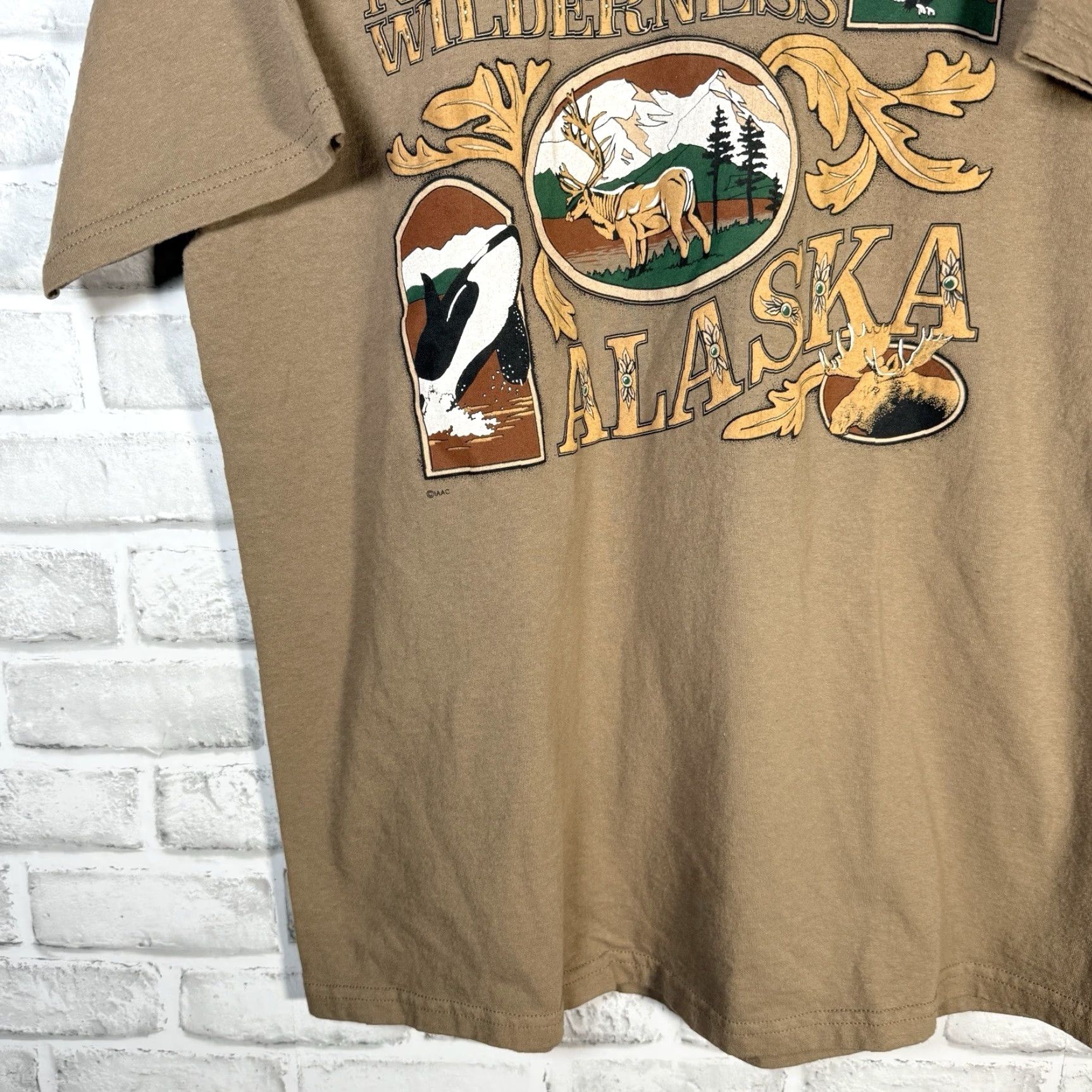 Lee VINTAGE Lee Total Cotton Brown Alaska Graphic Tee Mens Size L USA Size US L / EU 52-54 / 3 - 3 Thumbnail