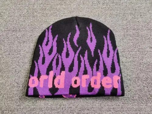 Other Pressure World Order Flames Graphic Beanie Hat Black Size ONE SIZE - 3 Thumbnail