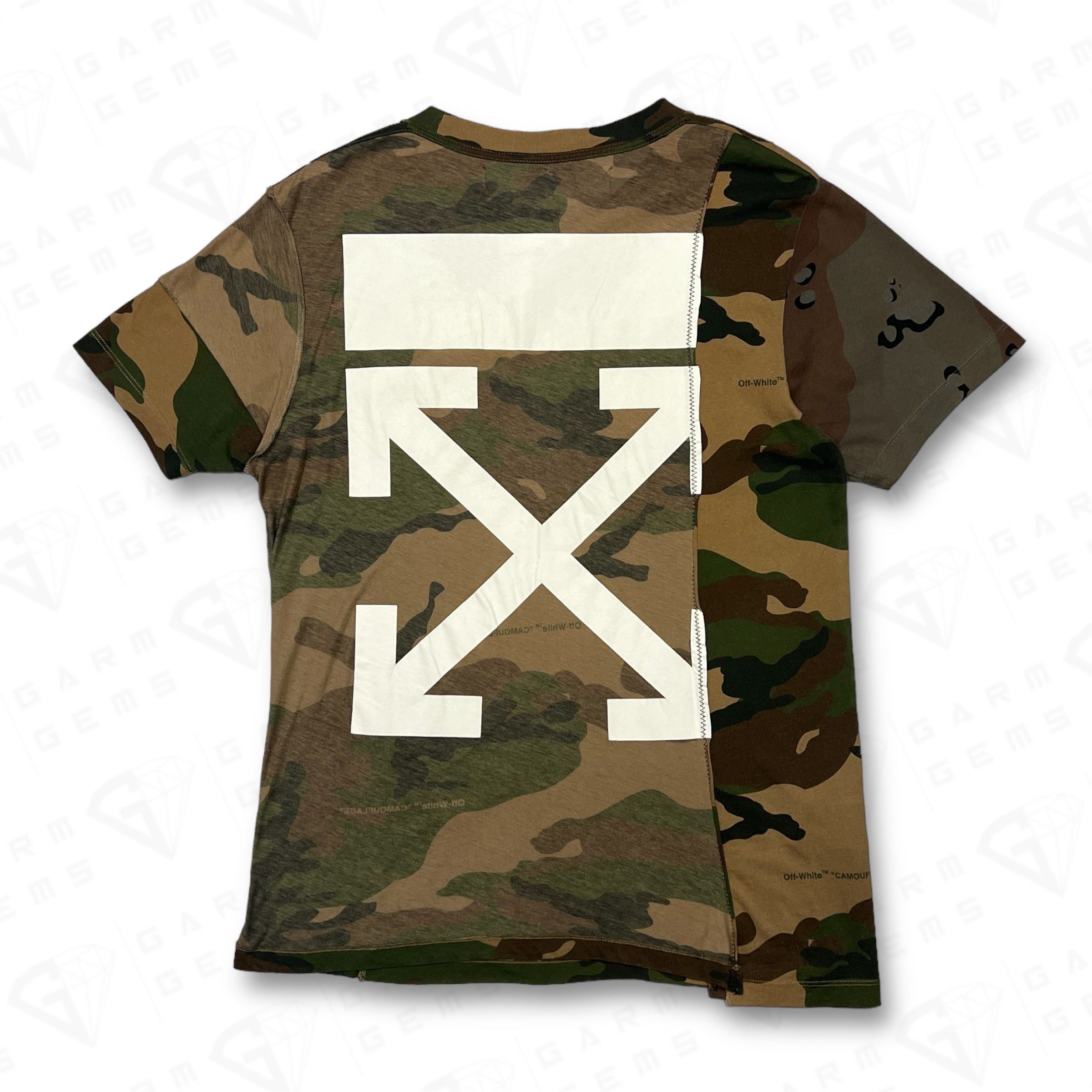 Off White Off White Reconstructed Camouflage T Shirt Grailed