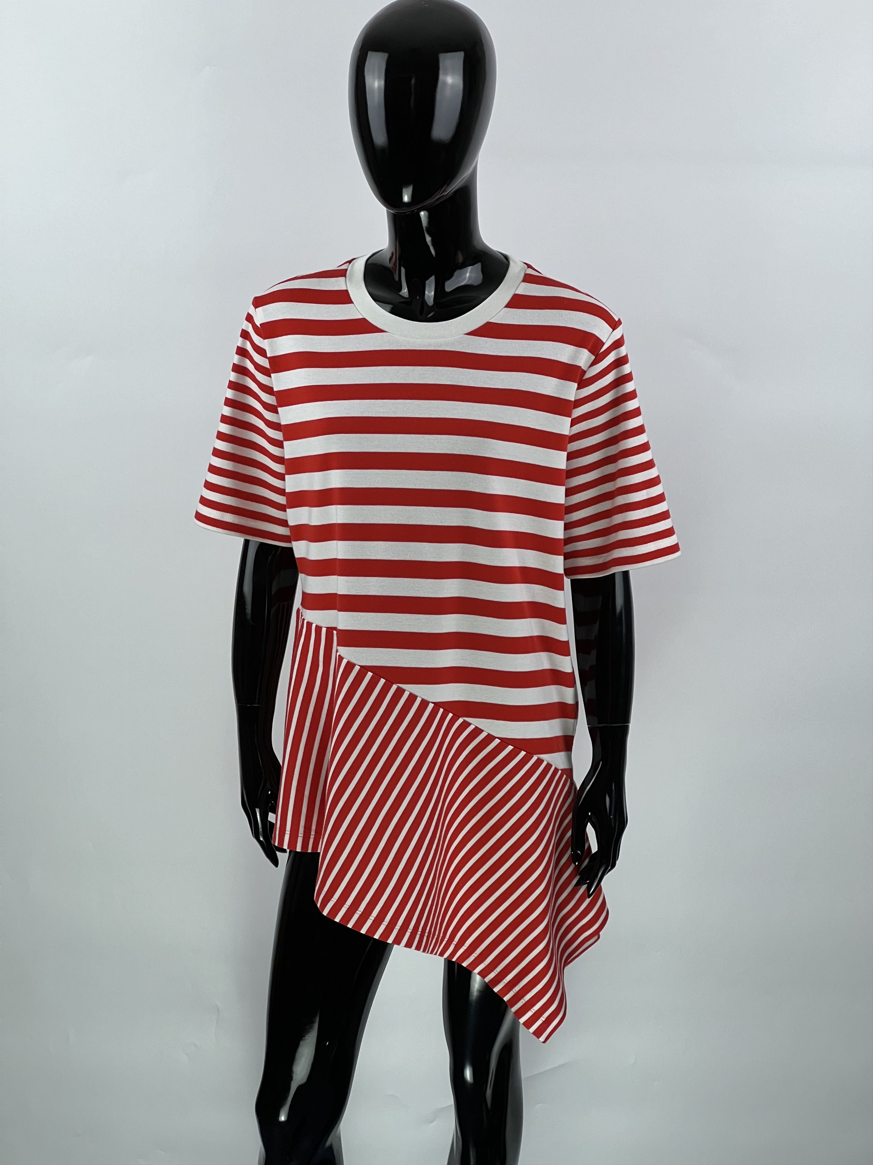 Cos COS Asymmetrical Striped T-Shirt Size L Size L / US 10 / IT 46 - 1 Thumbnail
