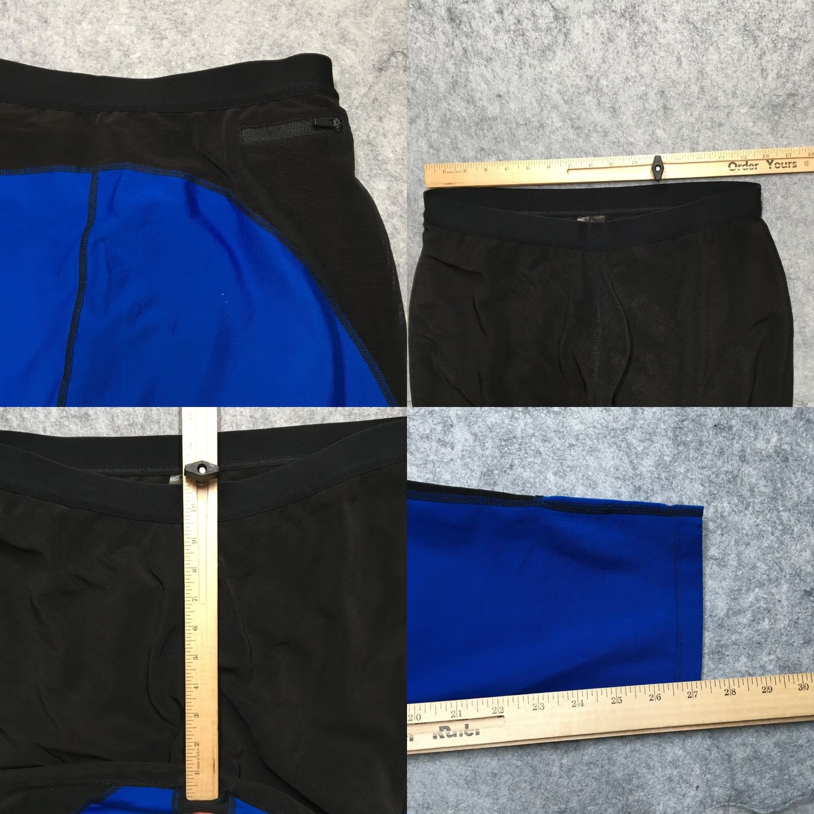 Vintage Physiclo Compression Pants Tights Mens 2XL Black Built In Training Regular Nylon 2XL Black Compression Cross Training Gym Men Pants Size US 39 - 8 Thumbnail