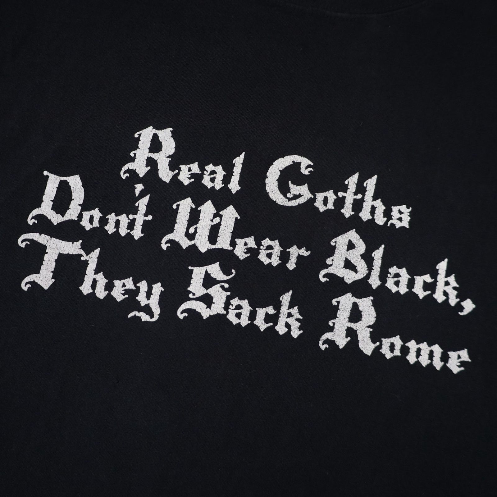 Vintage Vintage Y2k Real Goths Sack Rome Slogan T Shirt Size US L / EU 52-54 / 3 - 5 Thumbnail