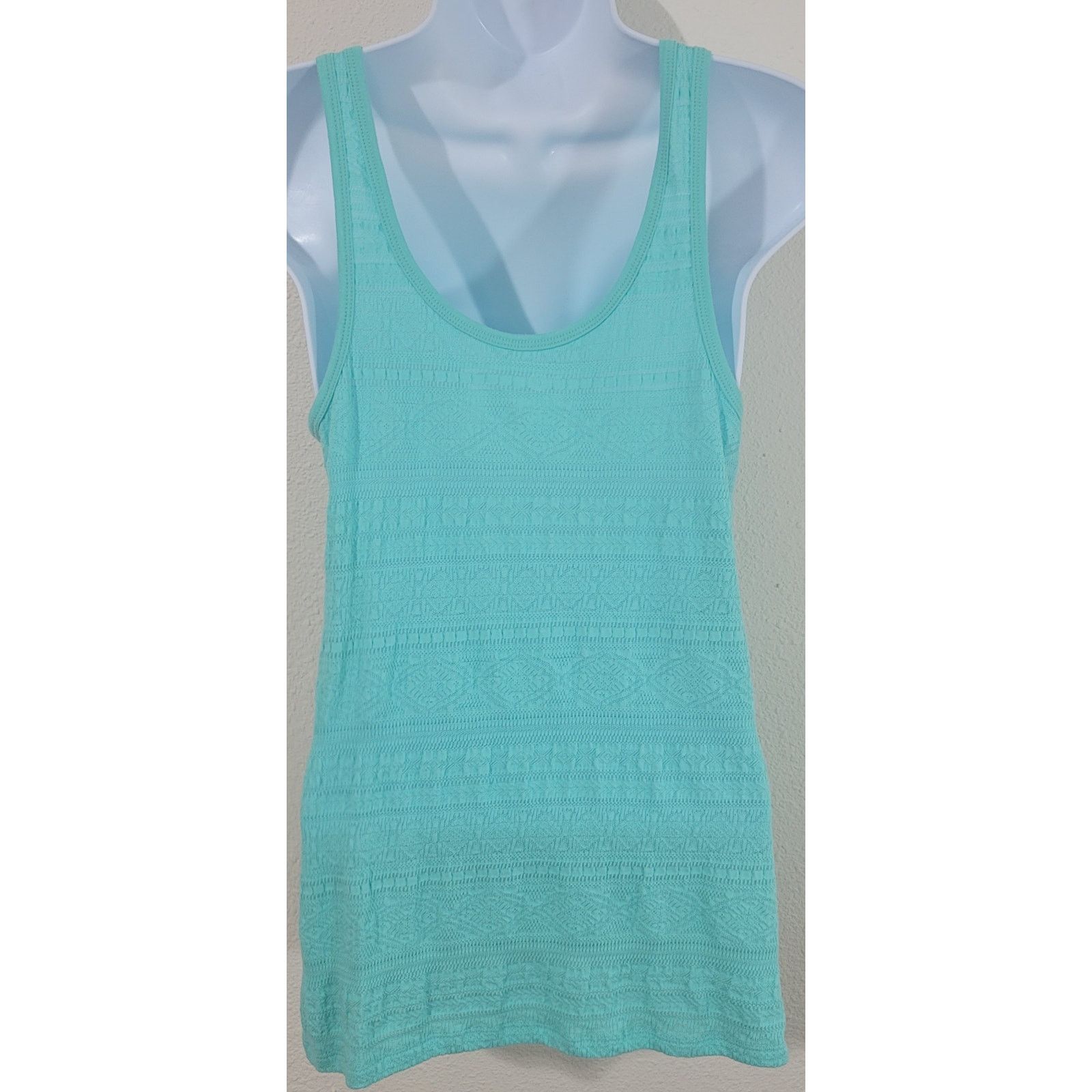 Other SO Pastel Green Textured Double Scoop Tank Top Large Size L / US 10 / IT 46 - 3 Thumbnail