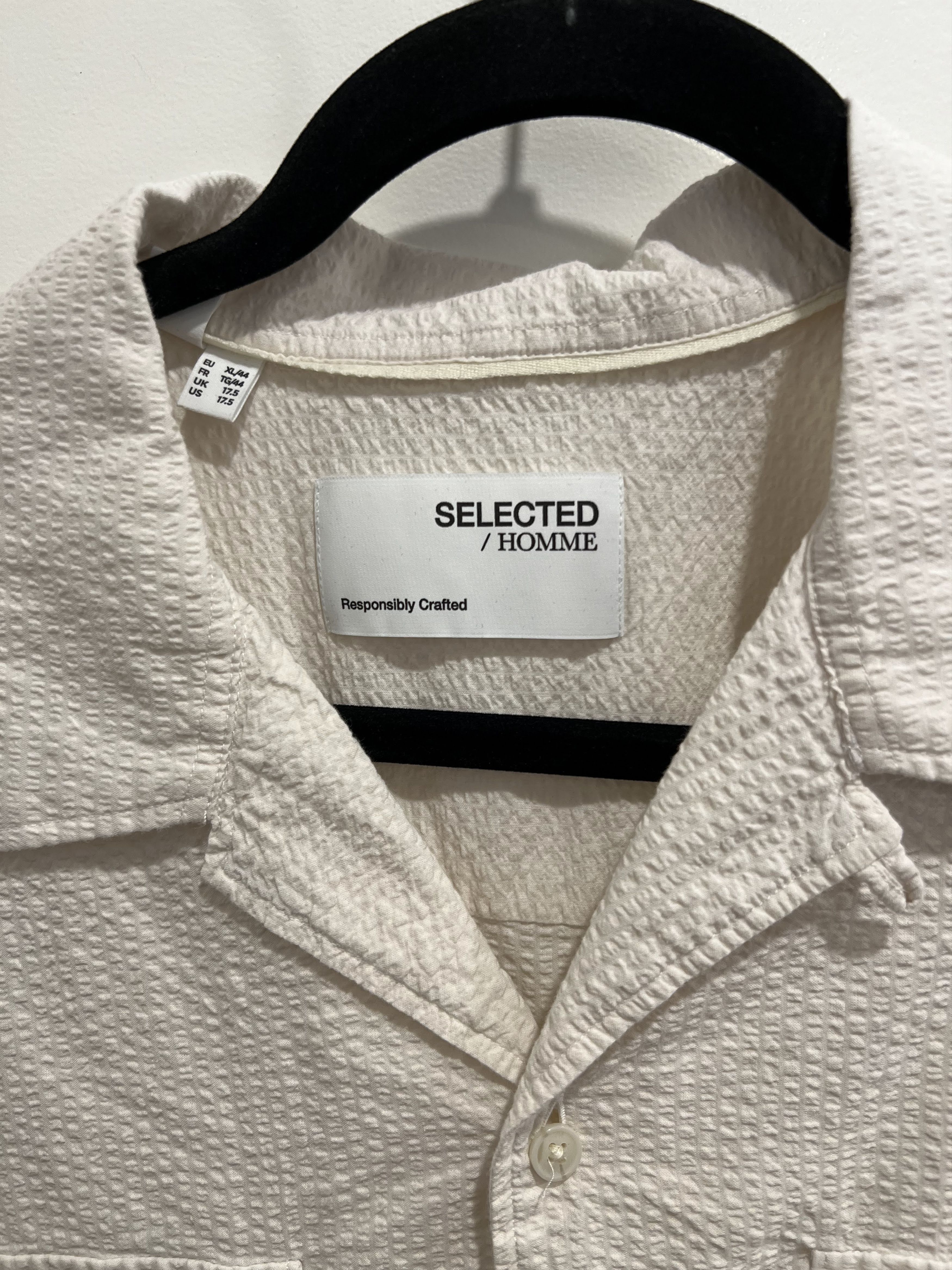 Selected Homme Short Sleeve Seersucker Camp Collar Size US XL / EU 56 / 4 - 2 Thumbnail