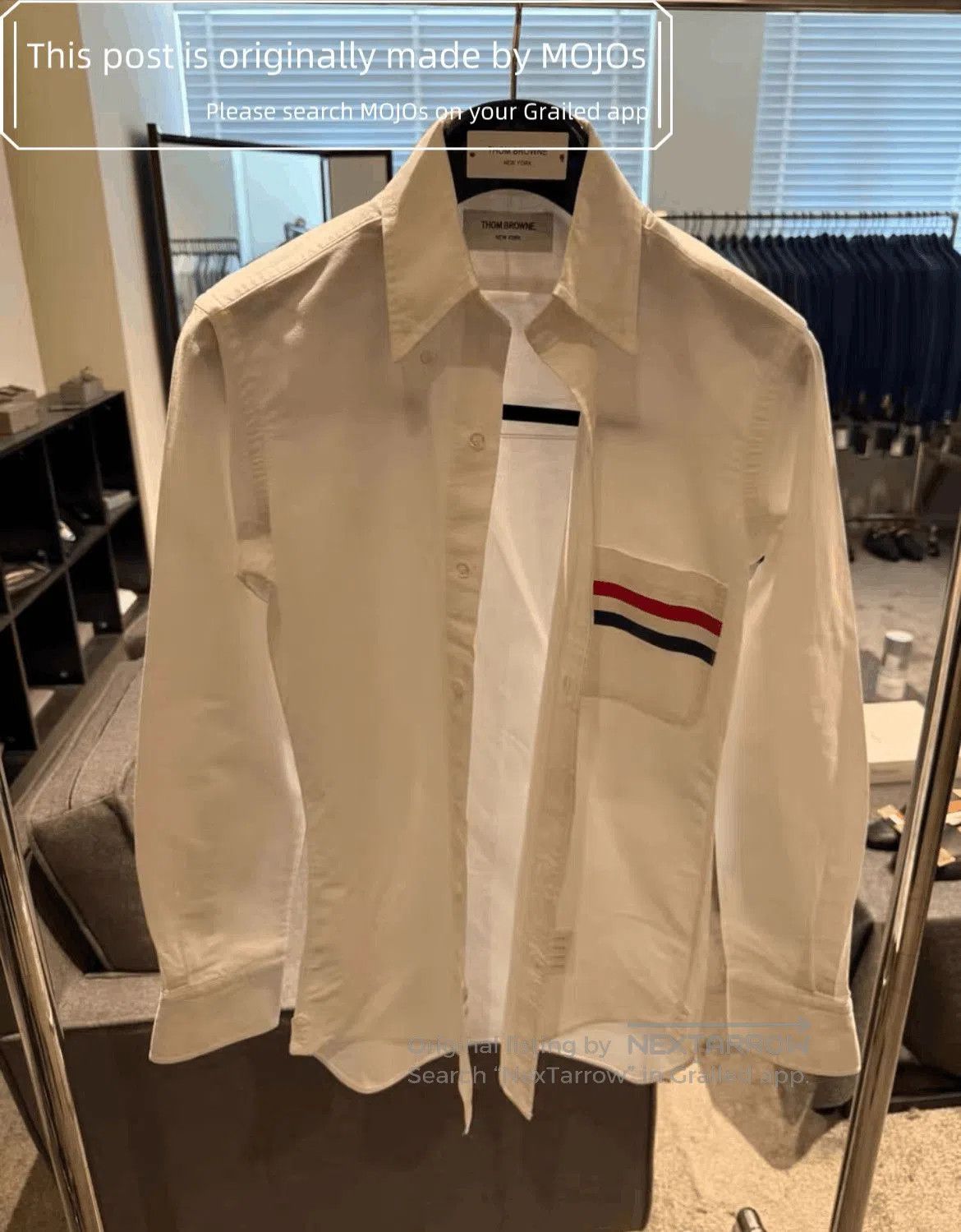 Thom Browne Sz 0 Thom Browne Pocket Stripe White Shirt. Size US XS / EU 42 / 0 - 1 Thumbnail
