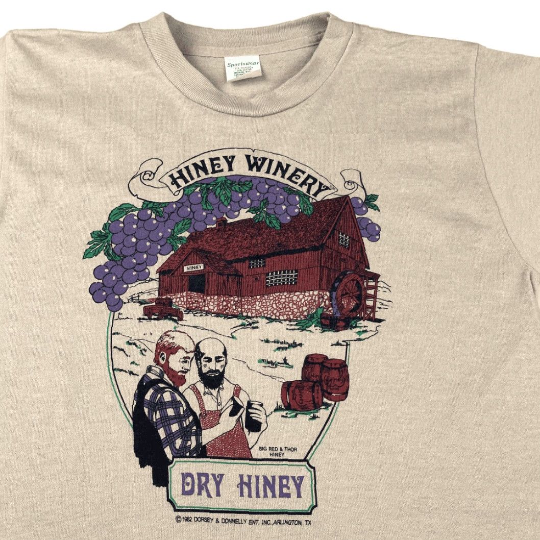 Vintage VINTAGE Hiney Winery Shirt Adult XS Beige 80s Dry Wine Promo Size US XS / EU 42 / 0 - 3 Thumbnail