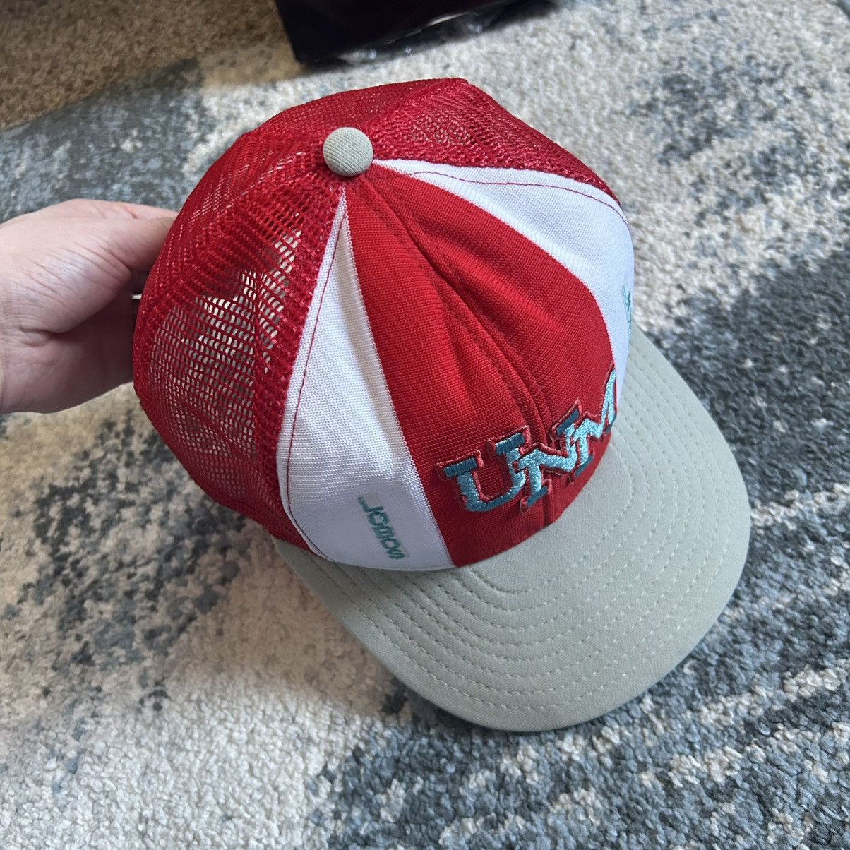 Vintage 80s NEW MEXiCO LOBOS CHERRY SiLVER TURQUOiSE UNM TRUCKER CAP Size ONE SIZE - 6 Thumbnail