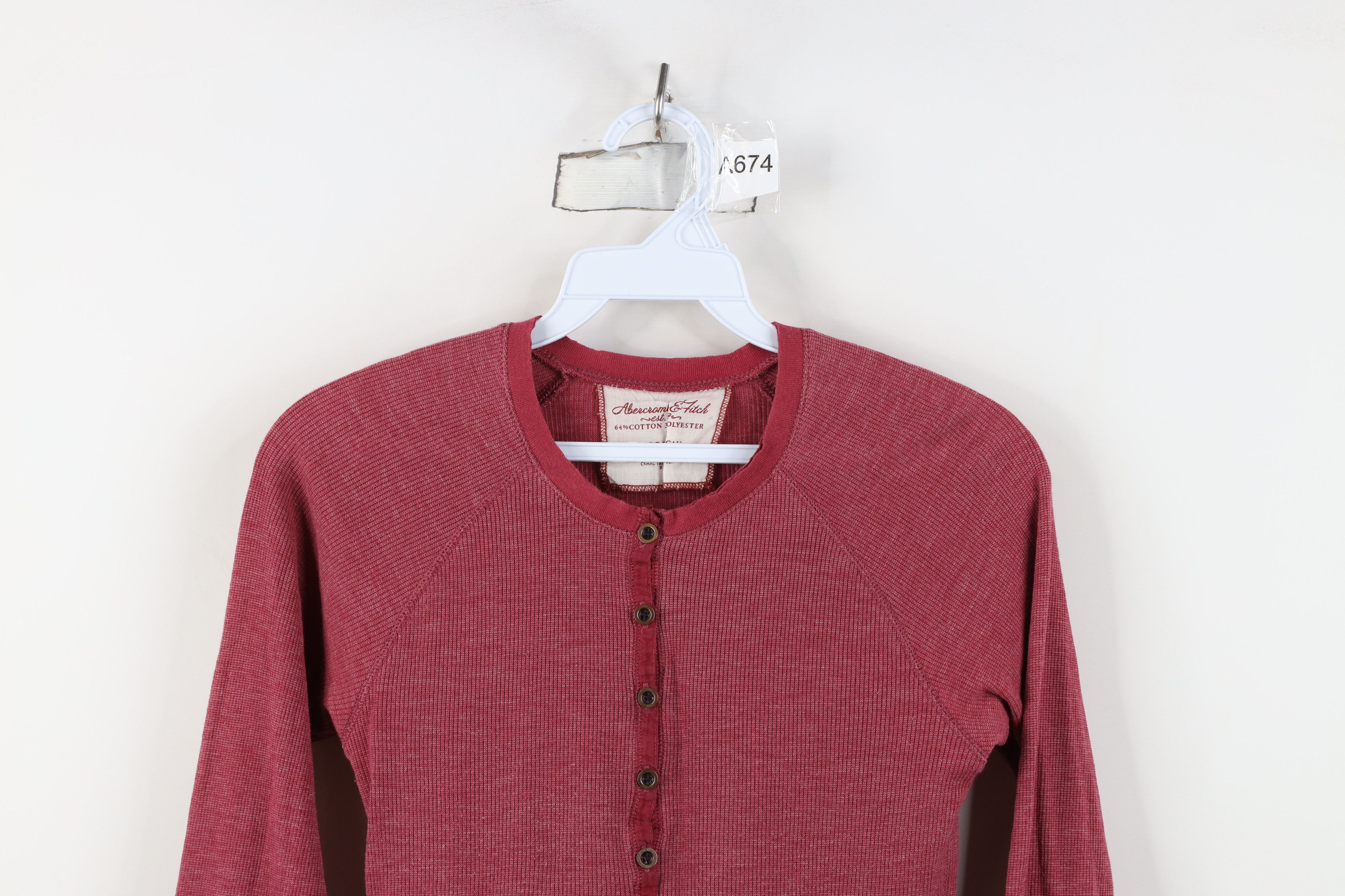 Abercrombie & Fitch Vintage 90s Y2K Abercrombie & Fitch Knit Henley T-Shirt Size M / US 6-8 / IT 42-44 - 2 Thumbnail