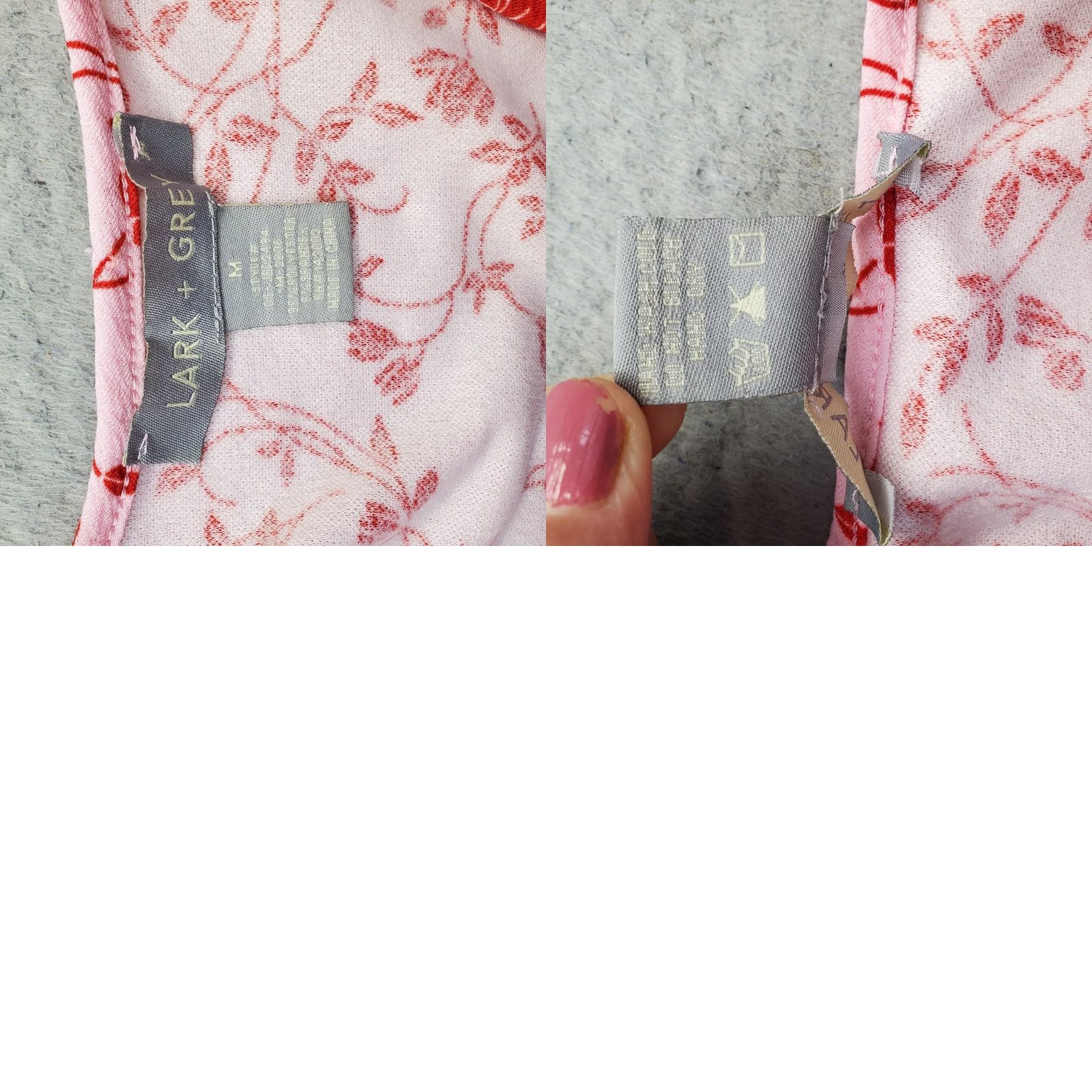 Pinko Lark + Grey Wrap Dress Womens Size M Pink & Red Floral Peasant Sleeve Tie Waist Knee Length V-Neck Short Sleeve Size M / US 6-8 / IT 42-44 - 8 Thumbnail