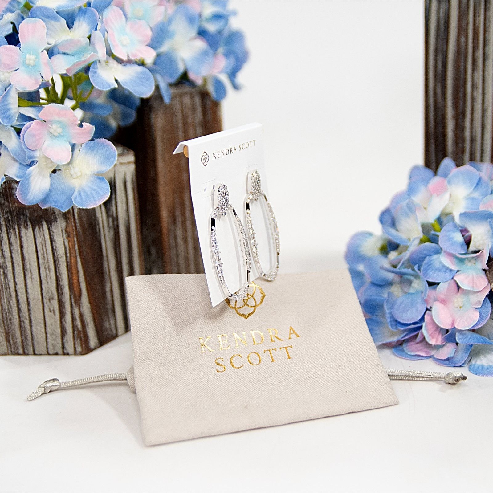 Kendra Scott Kendra Scott Essie Rhodium Silver Pave CZ Open Frame Earring Size ONE SIZE - 2 Thumbnail