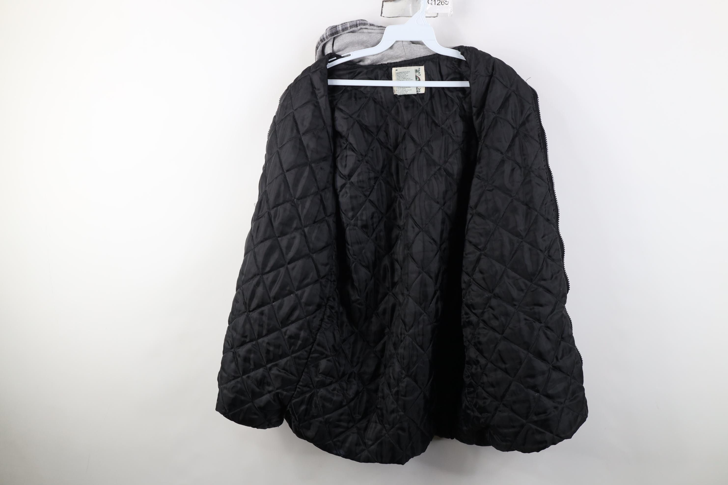 Vintage Vintage 90s Streetwear Quilted Flannel Hooded Shirt Jacket Size US M / EU 48-50 / 2 - 10 Thumbnail