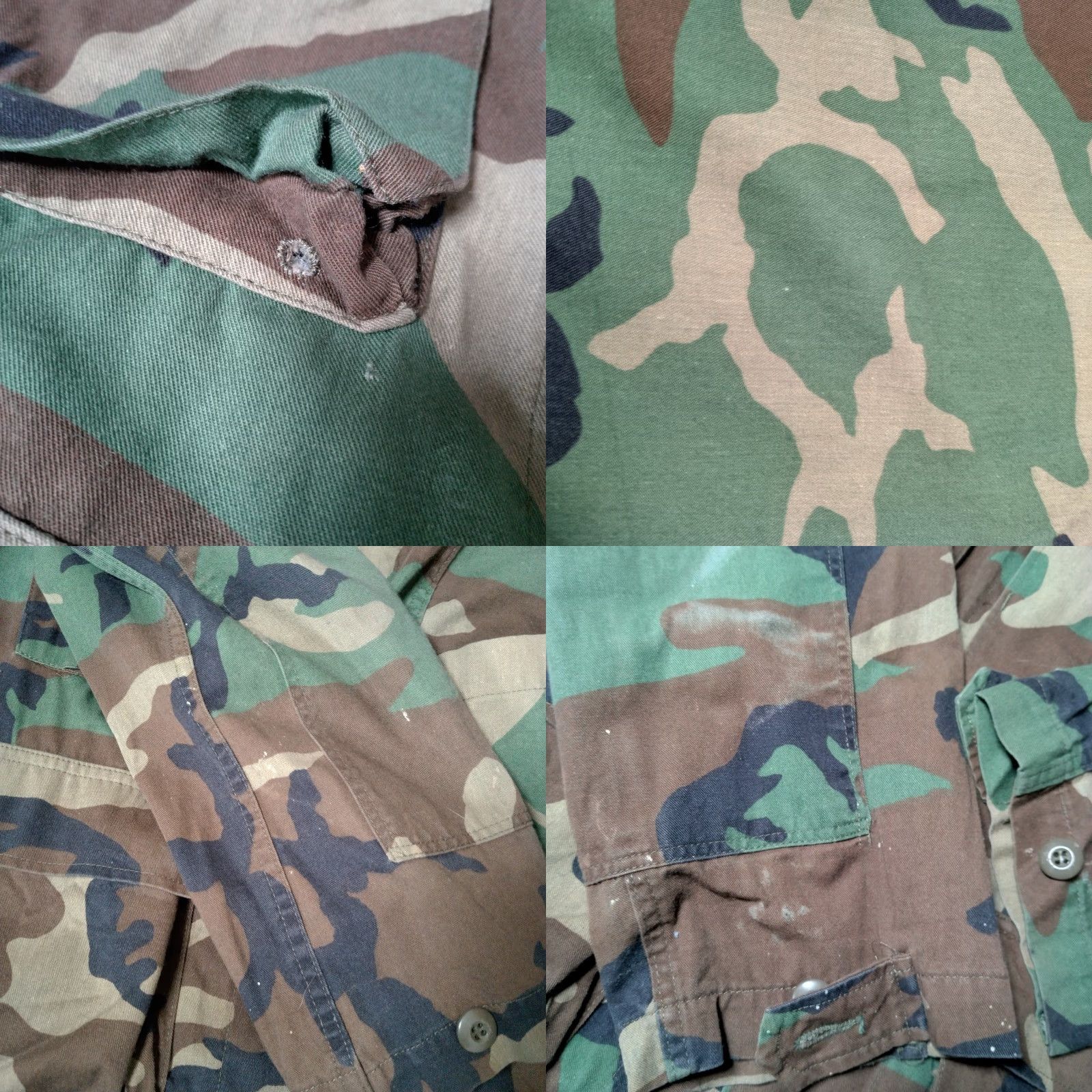 Vintage VINTAGE US ARMY Jacket Camouflage Short Wooldland Distressed Button Cargo Pockets Military CW US Army Patch Small Short Mens Jacket Size US 29 - 10 Thumbnail