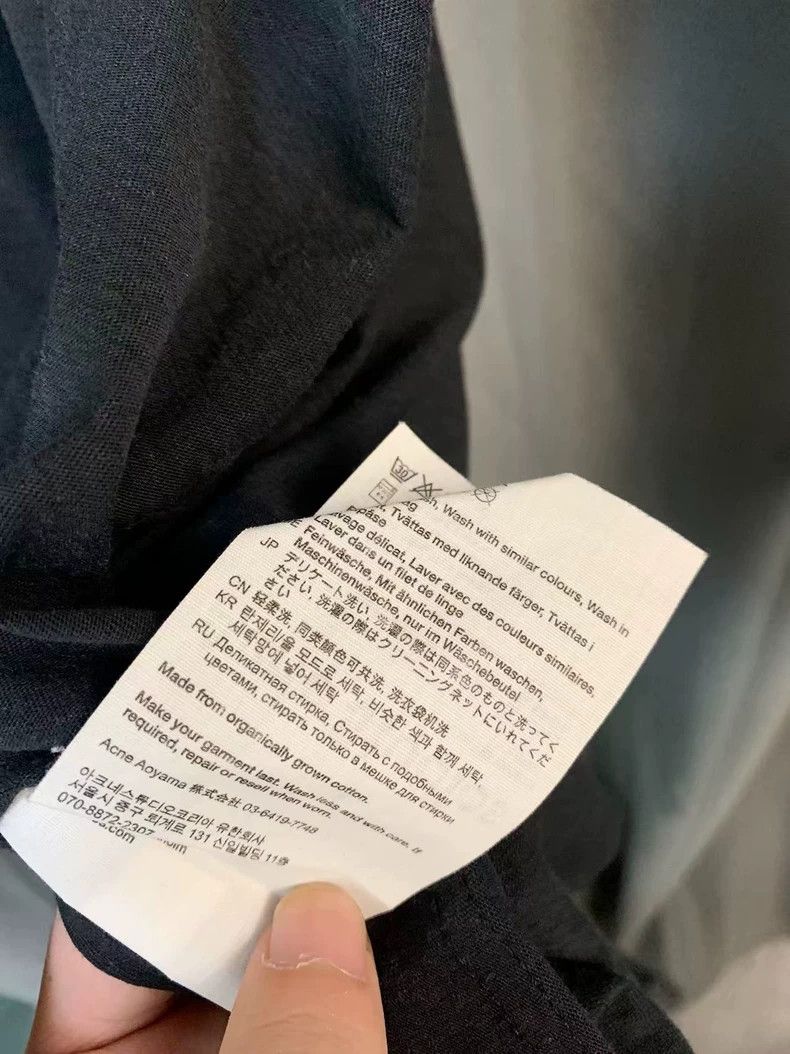 Acne Studios Acne Studios Black distressed washed T-shirt with letter-p Size US XL / EU 56 / 4 - 5 Thumbnail