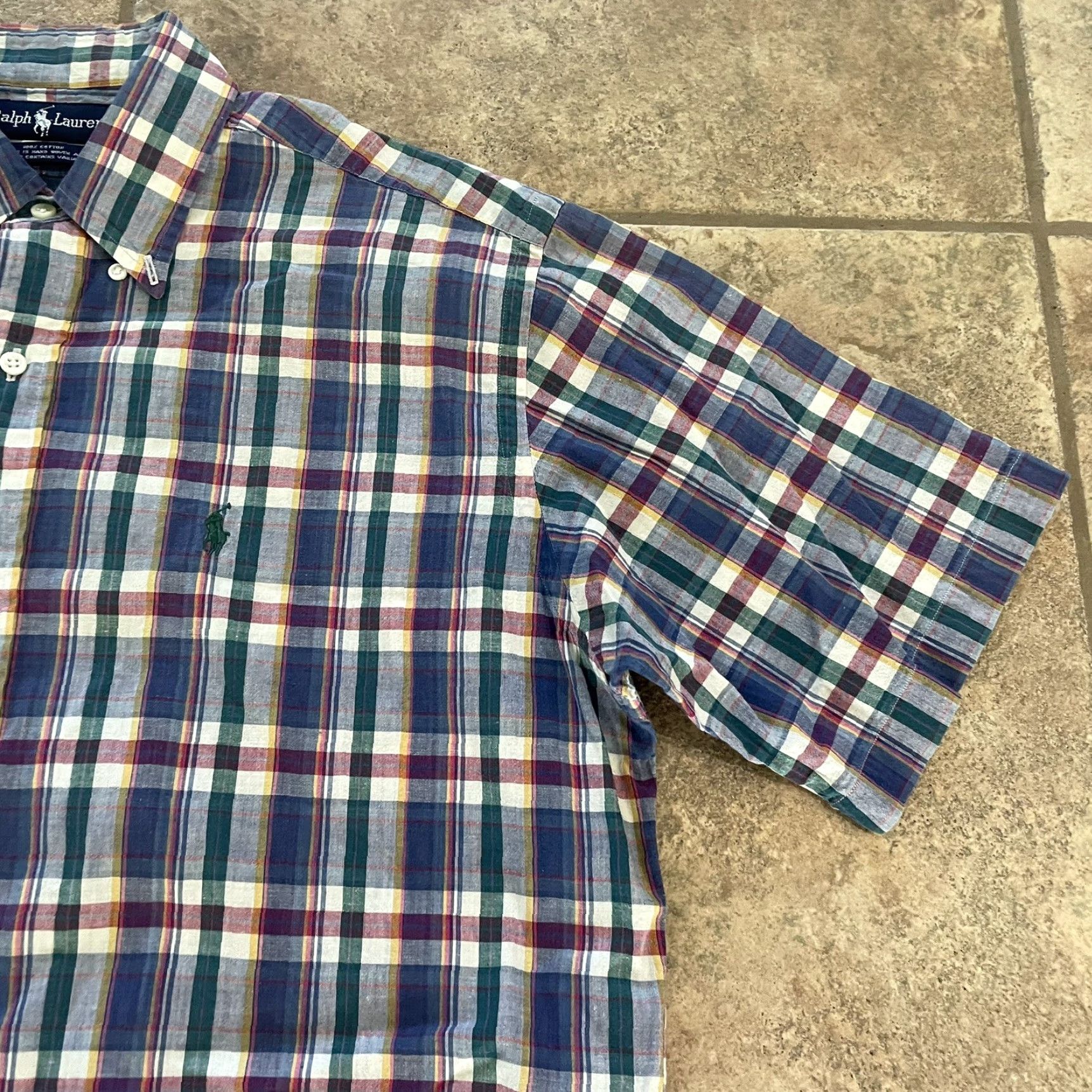 Ralph Lauren Ralph Lauren Plaid Button-Down Shirt Mens Size M Multicolor 100% Cotton Button-Up Short Sleeve Size US M / EU 48-50 / 2 - 2 Thumbnail
