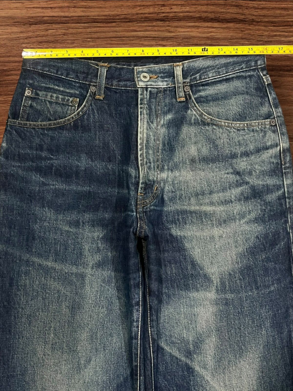 Japanese Brand × Vintage ⚡️Vintage⚡️Elvis Presley The King Of Rock Bleached Blue Jeans Size US 32 / EU 48 - 12 Thumbnail