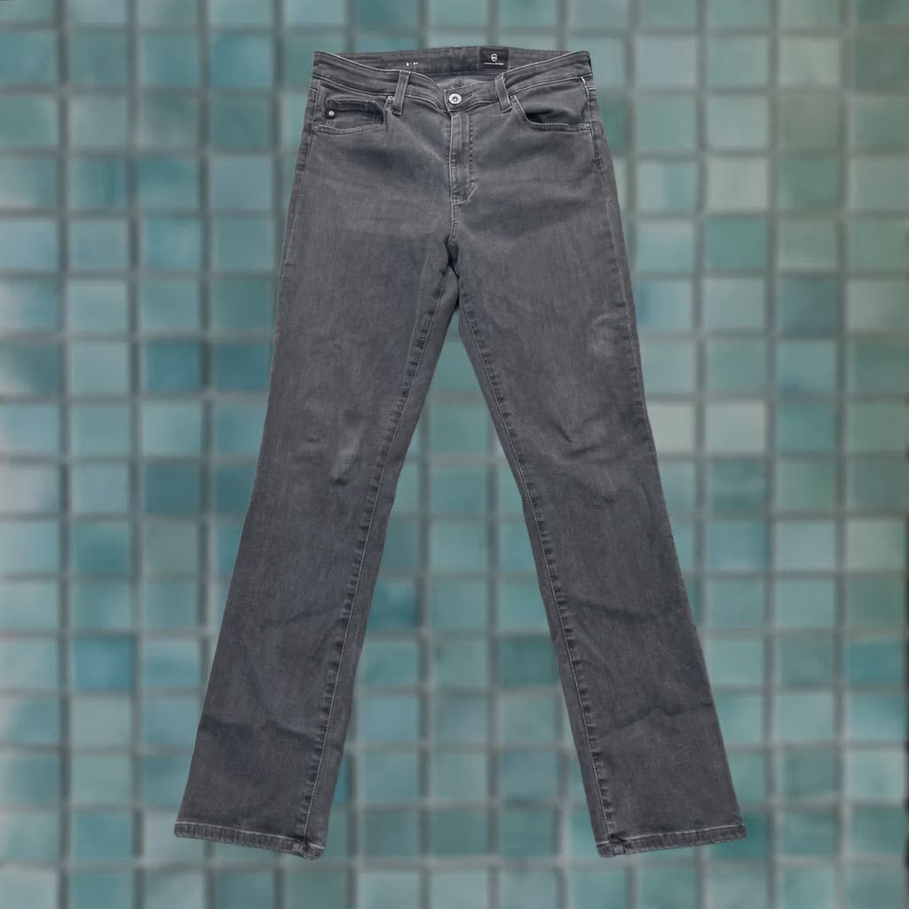 Vintage AG Adriano Goldschmied Jeans Womens 29R Gray Skinny Denim High Rise Stretch Leather? No Size 30" / US 8 / IT 44 - 1 Thumbnail